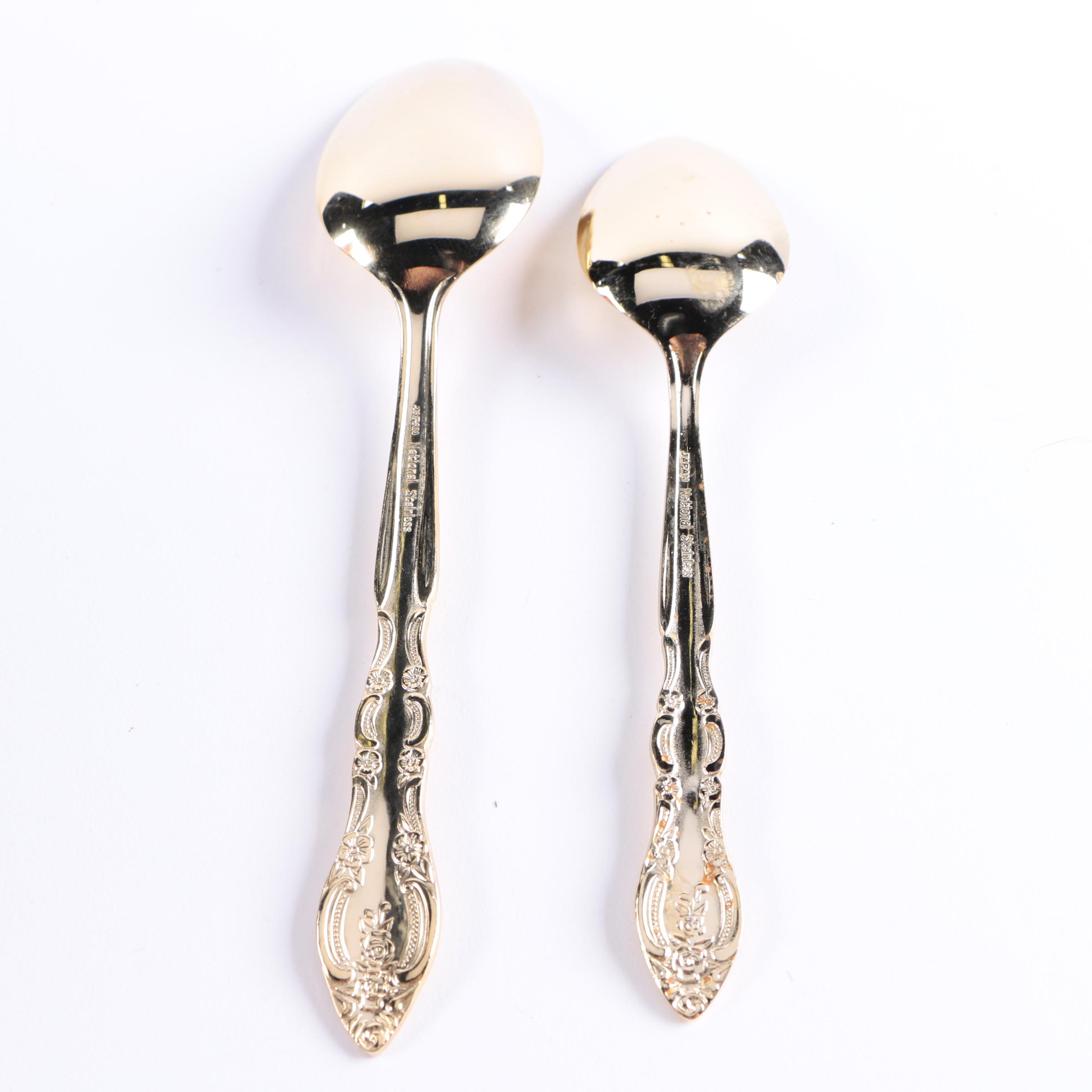 National Stainless Gold Toned Stainless Steel Flatware Set