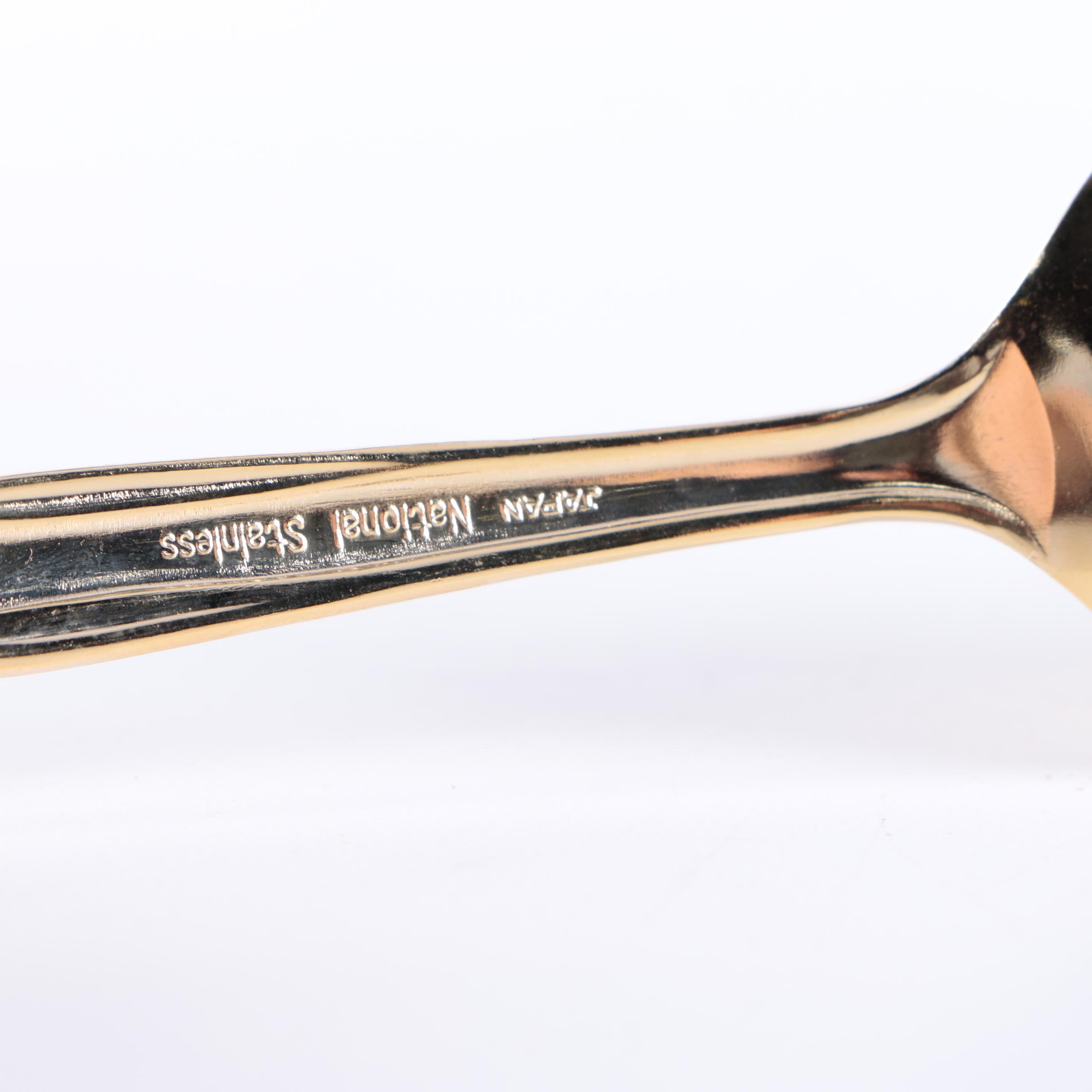 National Stainless Gold Toned Stainless Steel Flatware Set