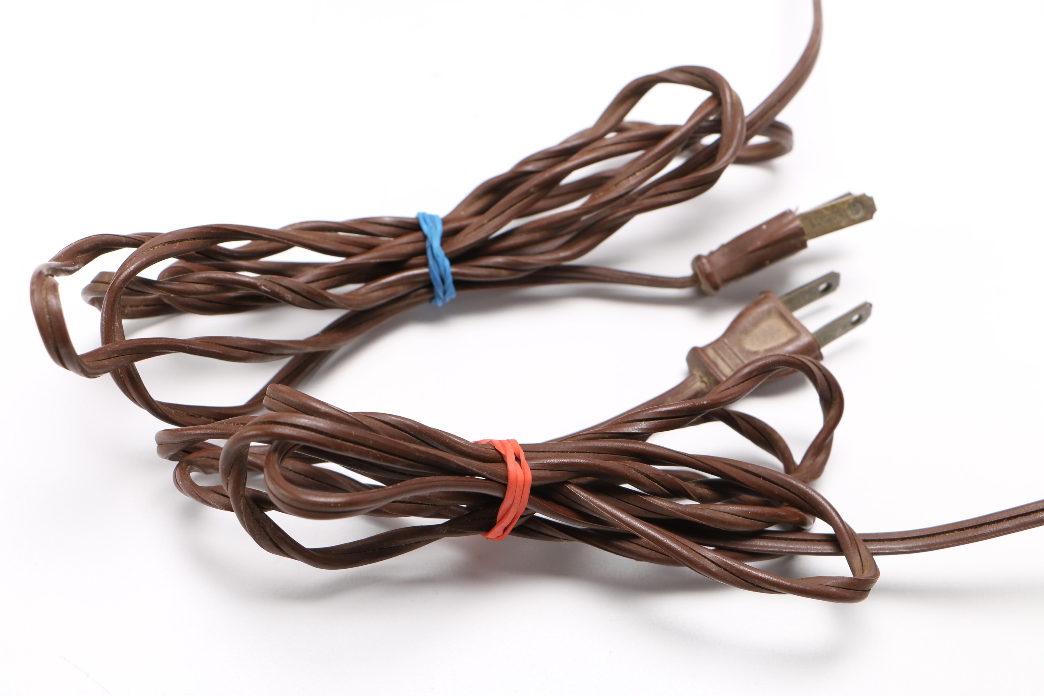 Pair of Black and Gold Ceramic Table Lamps