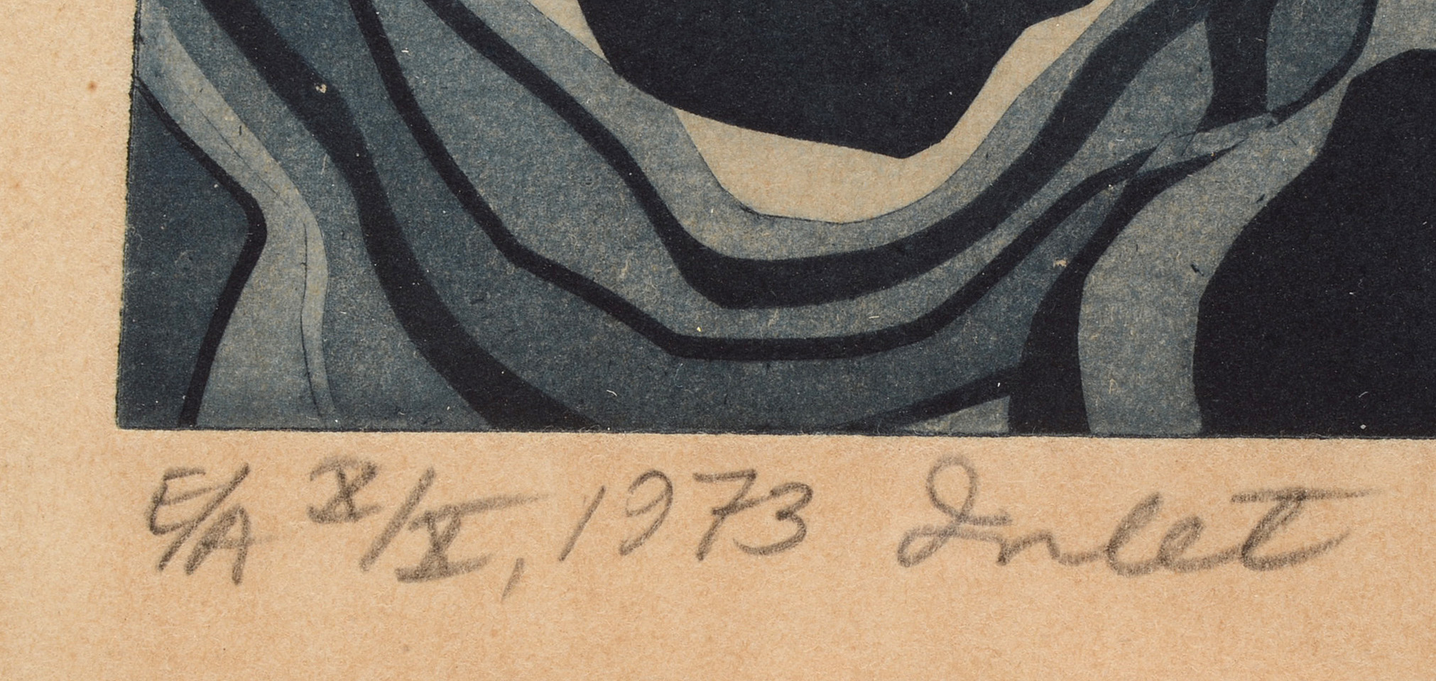 Jean Lodge 1973 Signed Limited Edition Artist's Proof Aquatint Etching "Inlet"