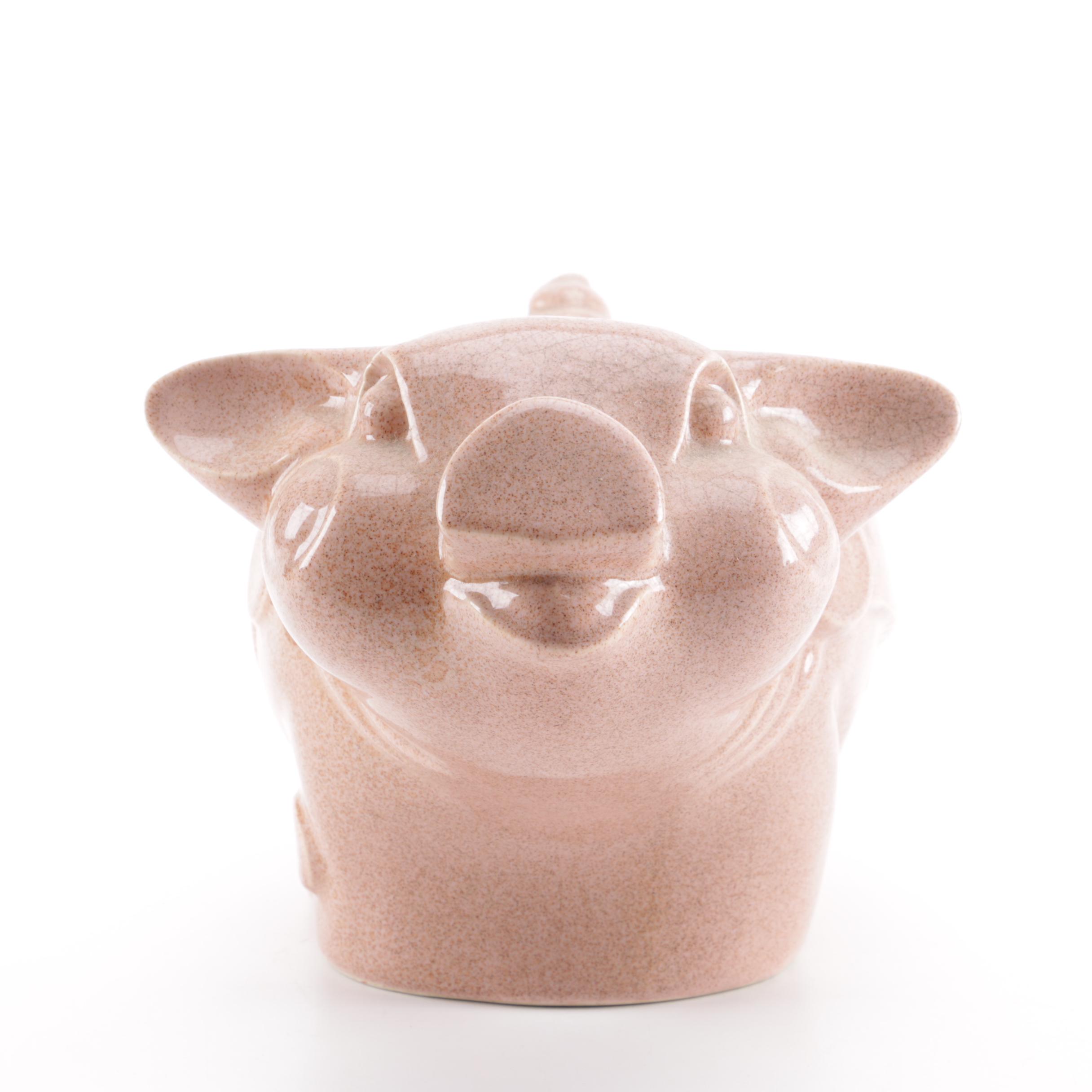 Vintage Pink Pig Cookie Jar