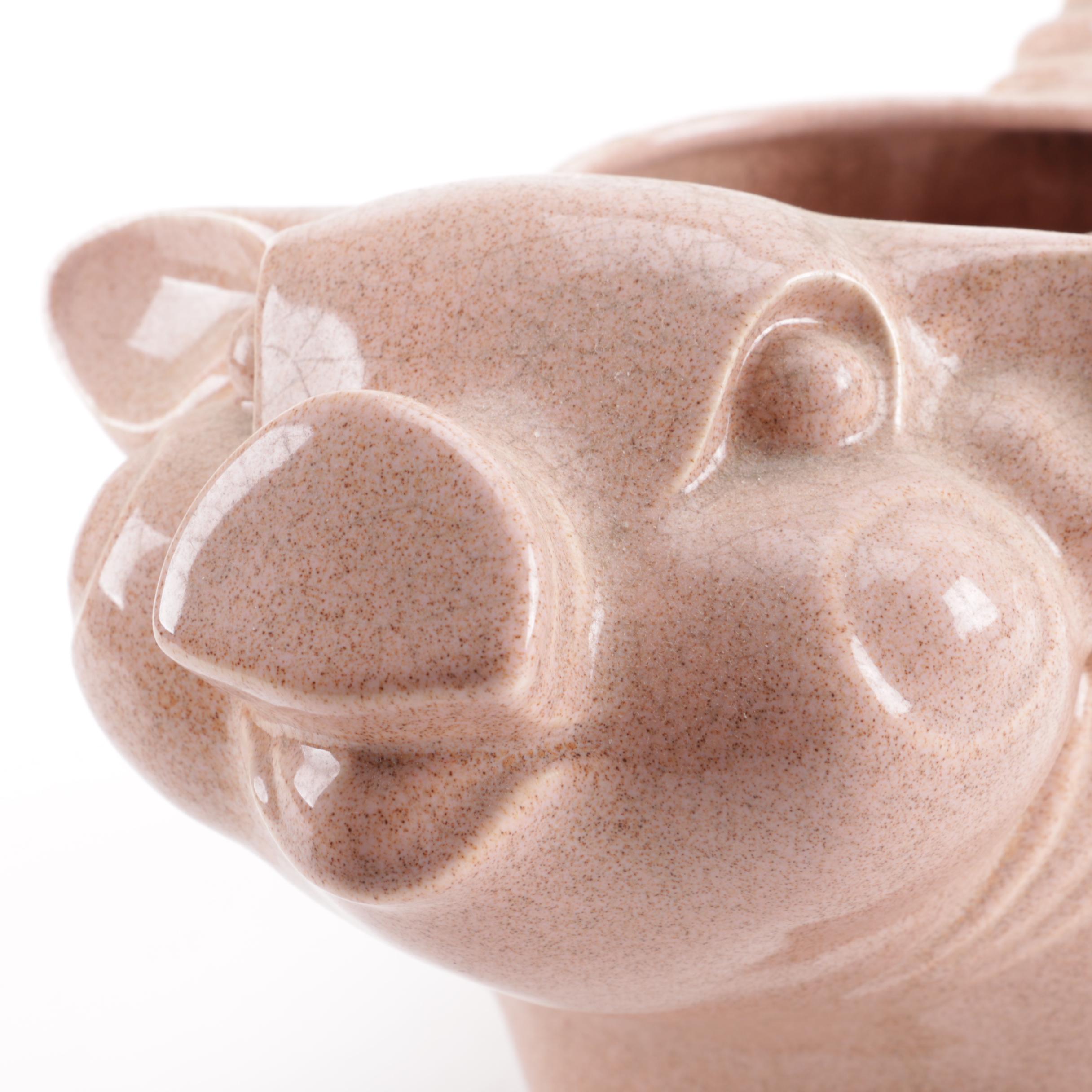 Vintage Pink Pig Cookie Jar