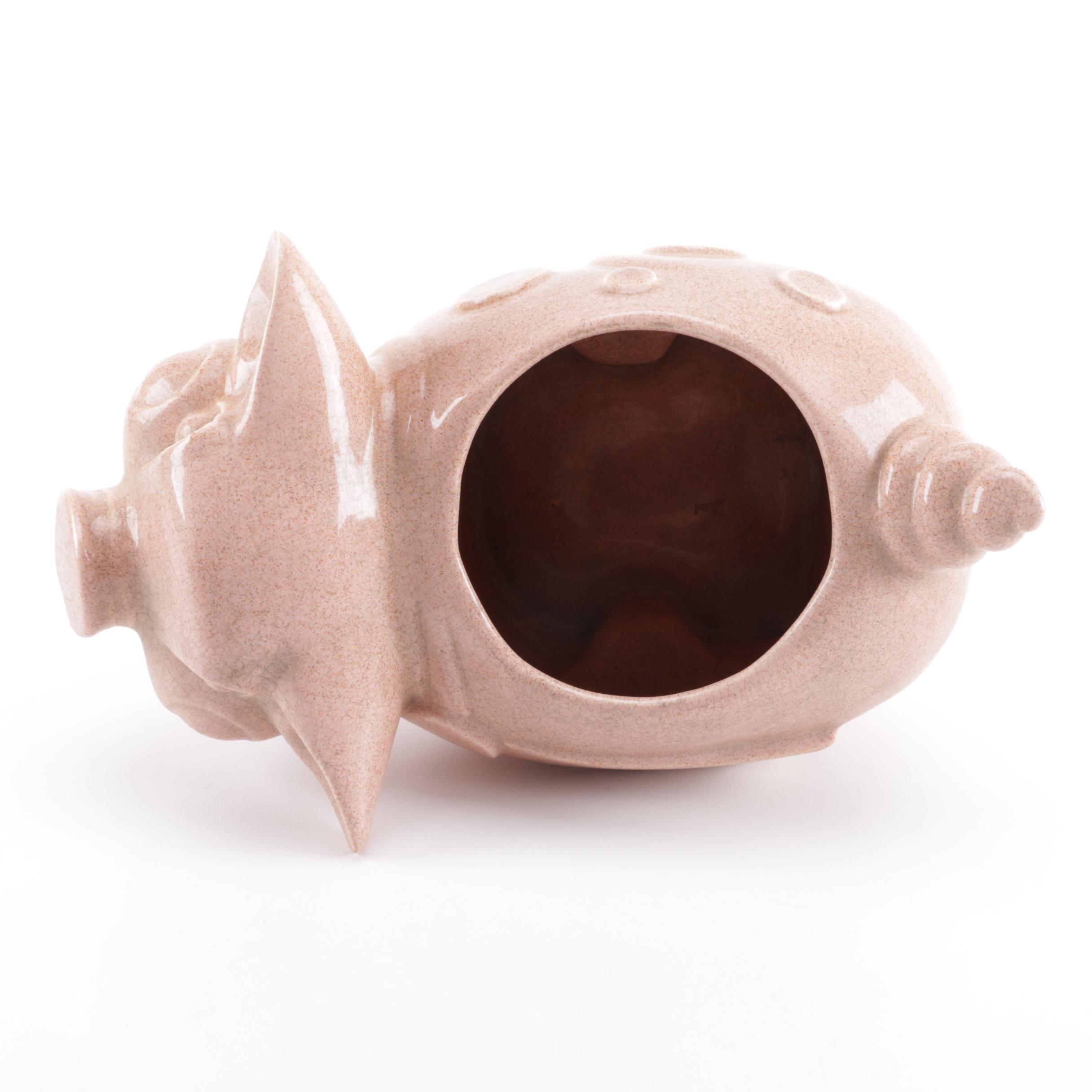 Vintage Pink Pig Cookie Jar