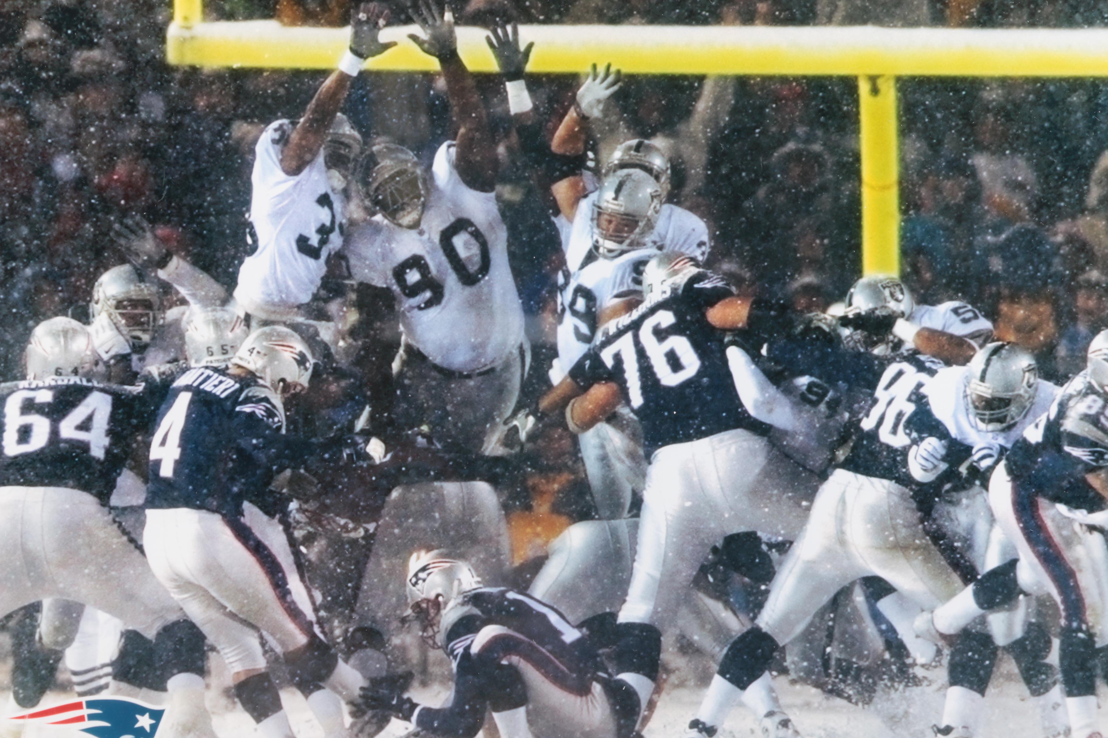 New England Patriots "Snow Kick" Photograph Autographed By Adam Vinatieri