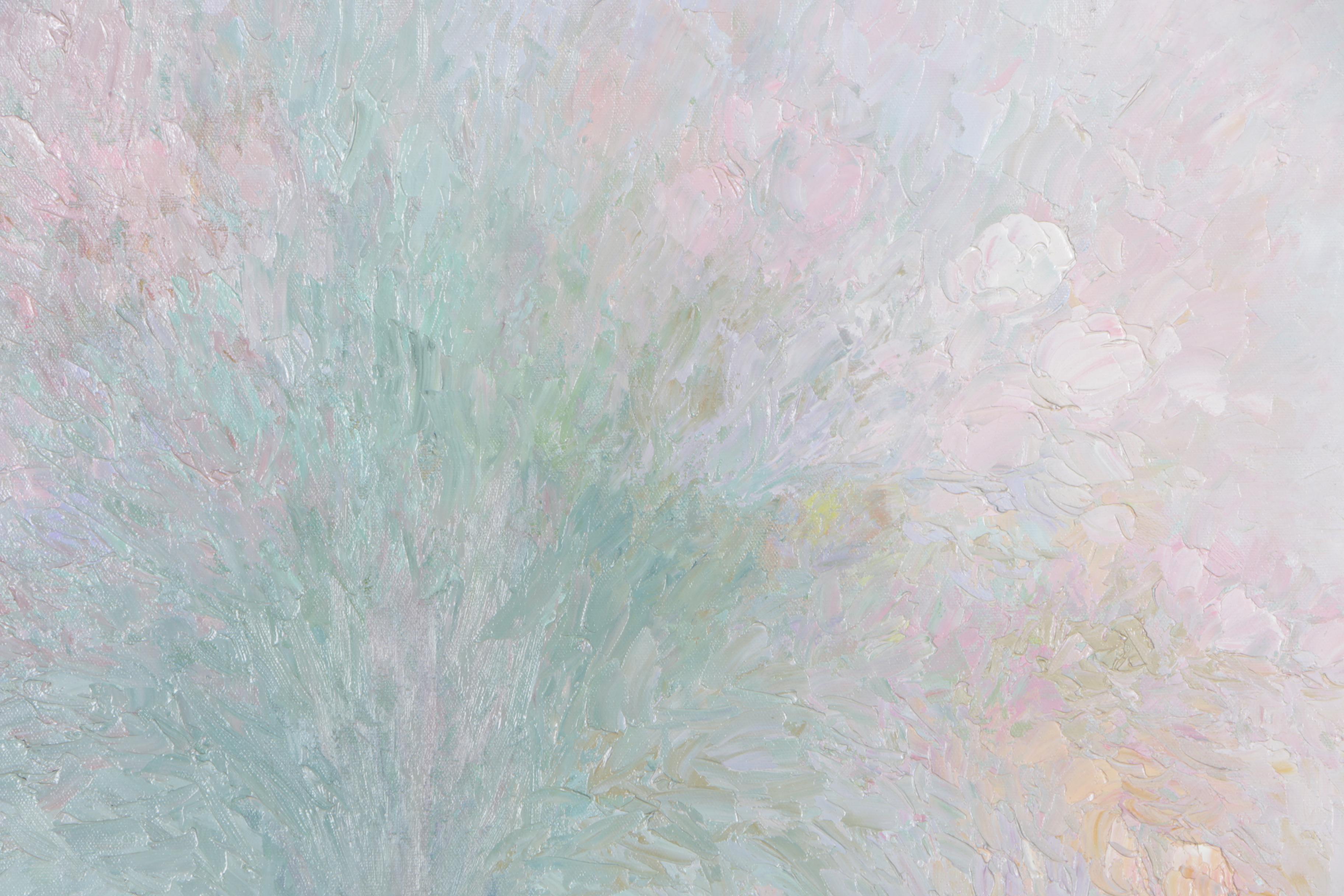 Yolanda Razzeto Acrylic Painting on Canvas "Garden Landscape"