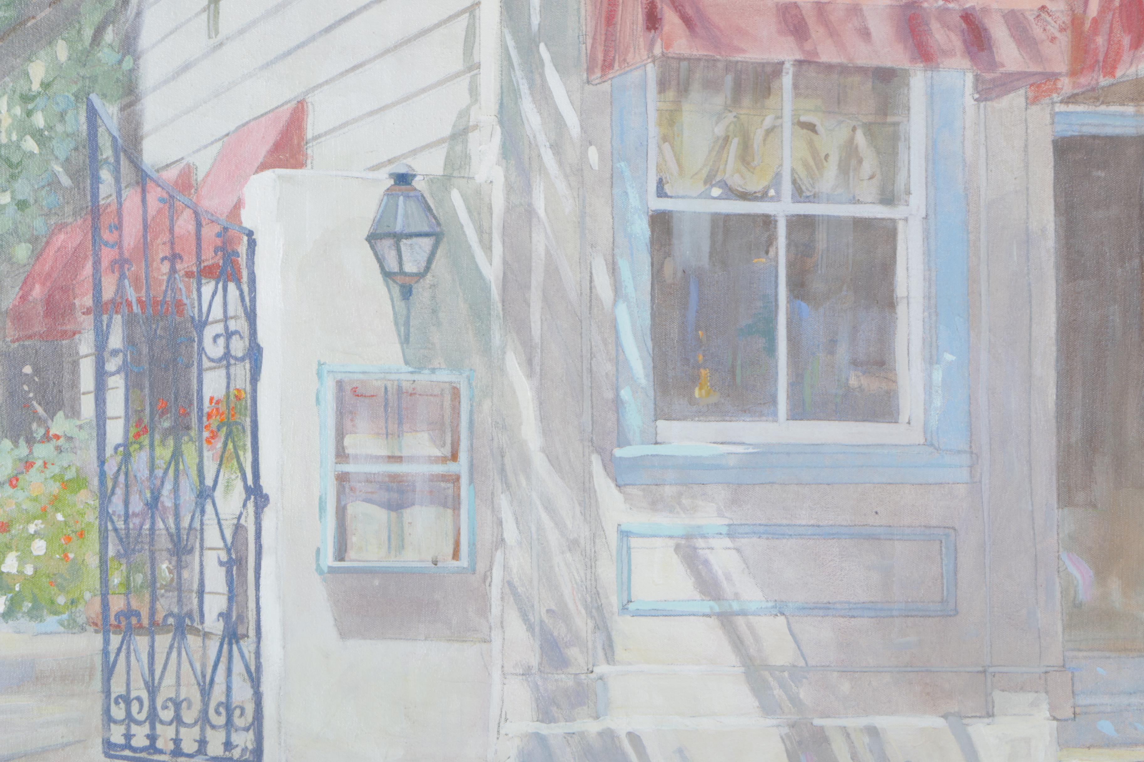 William Benecke Oil Painting on Canvas "Garden Restaurant"