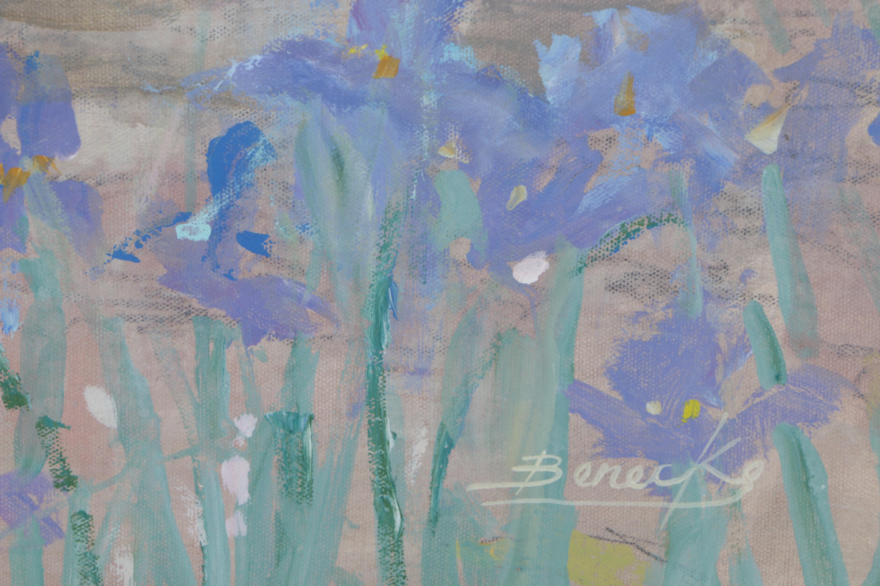 William Benecke Oil Painting on Canvas "Garden Restaurant"