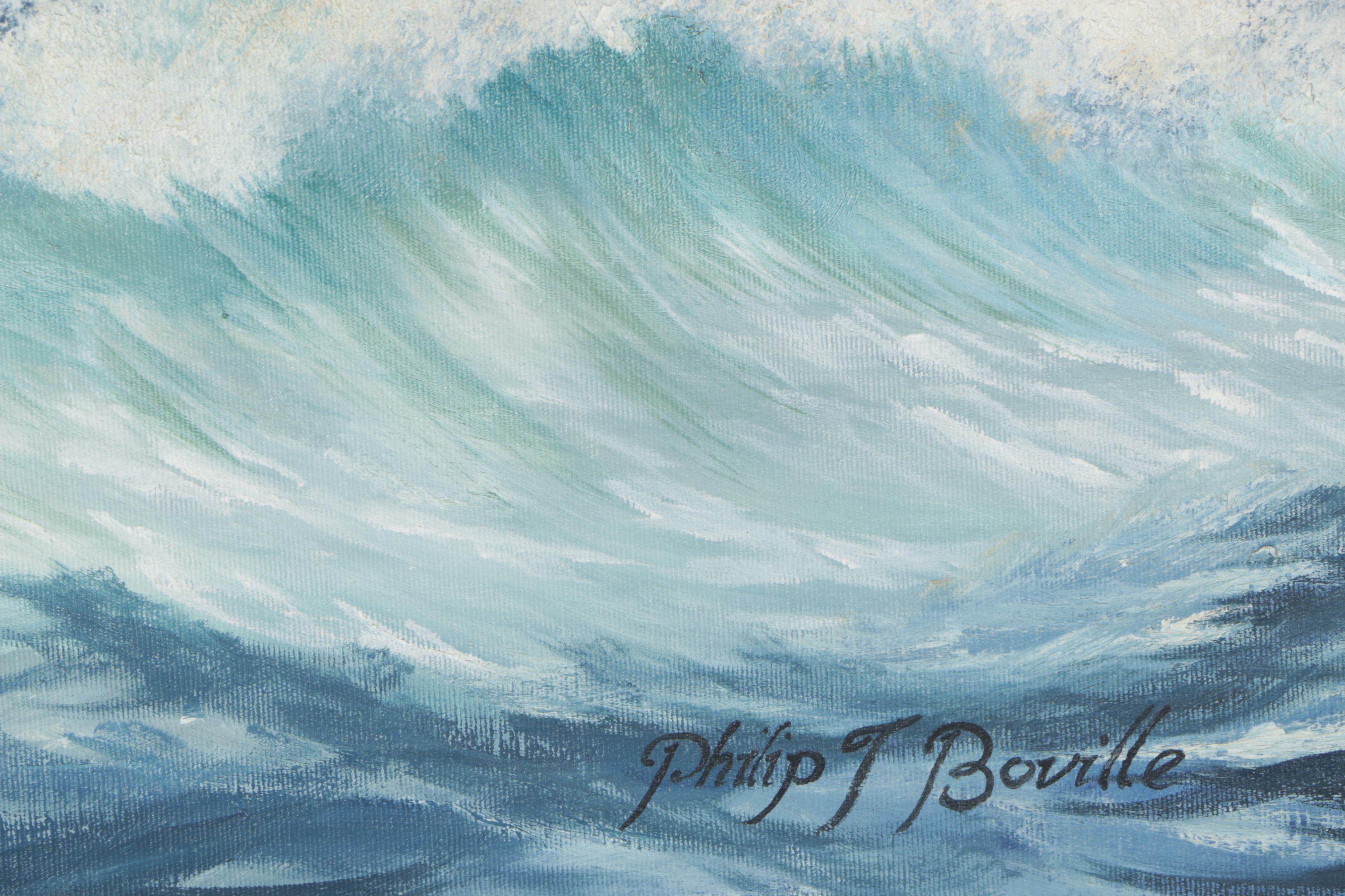 Philip John Boville Oil Painting on Canvas "Sailing Ships"