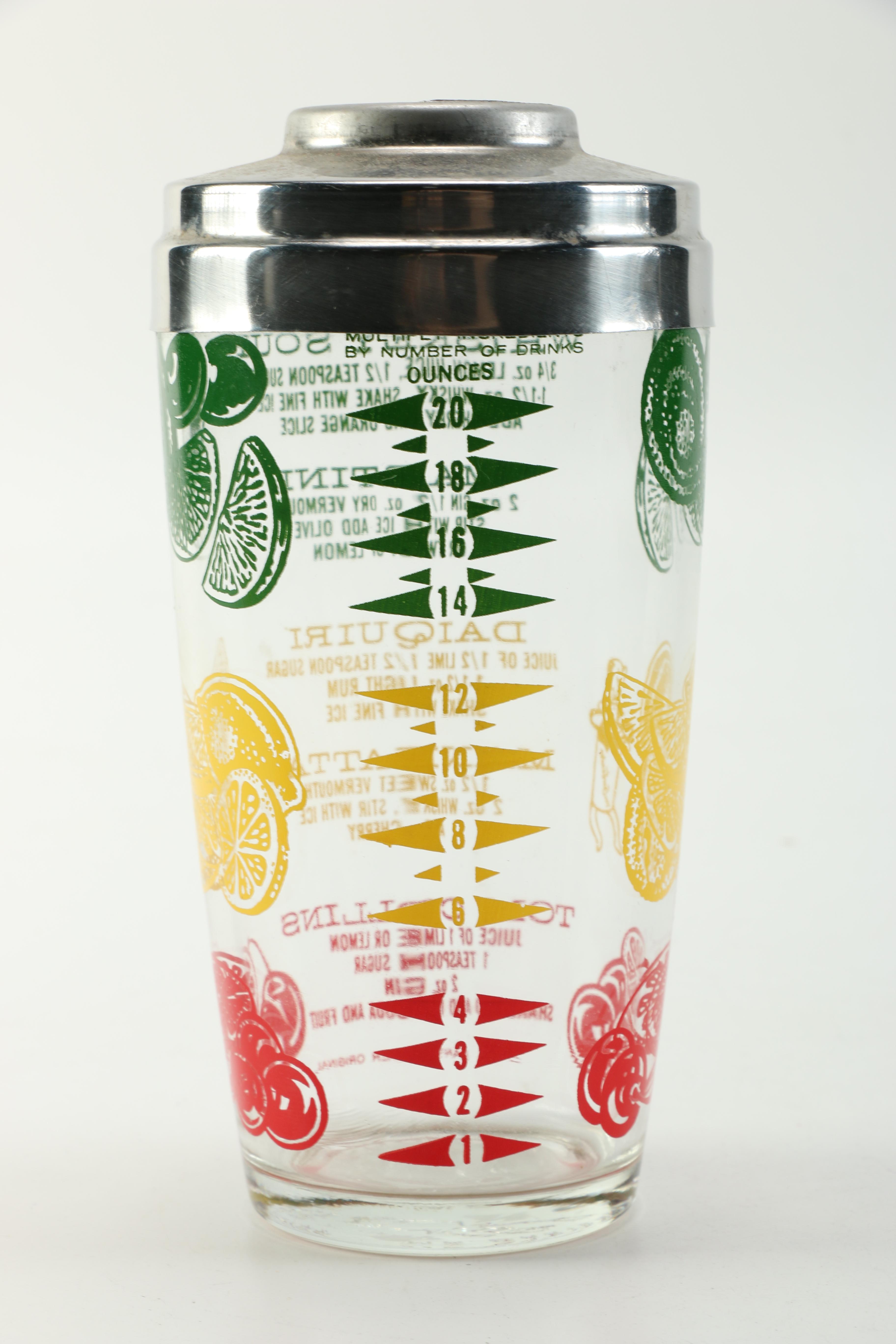 Vintage Top Hat Themed Colorful Barware