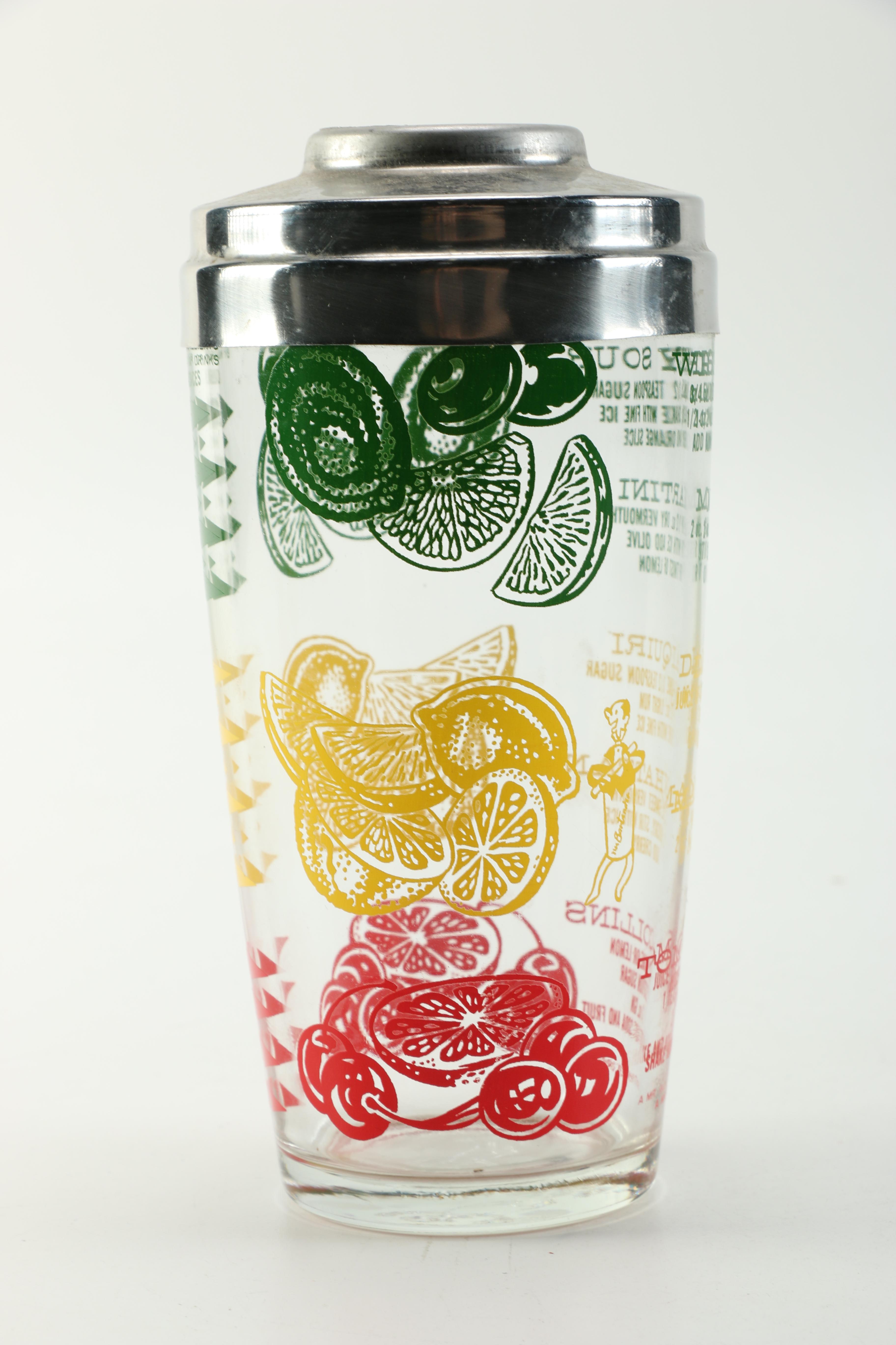 Vintage Top Hat Themed Colorful Barware