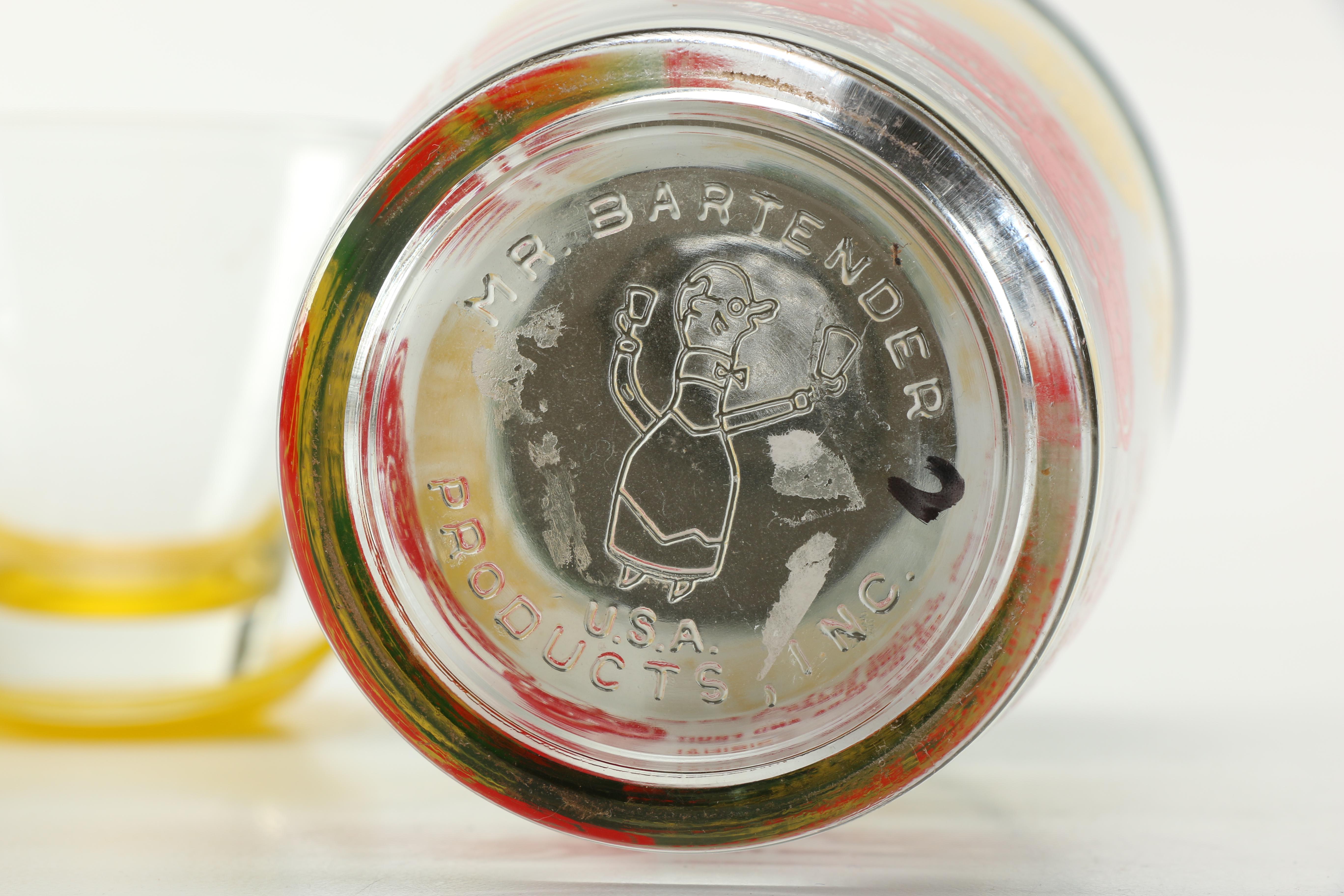 Vintage Top Hat Themed Colorful Barware