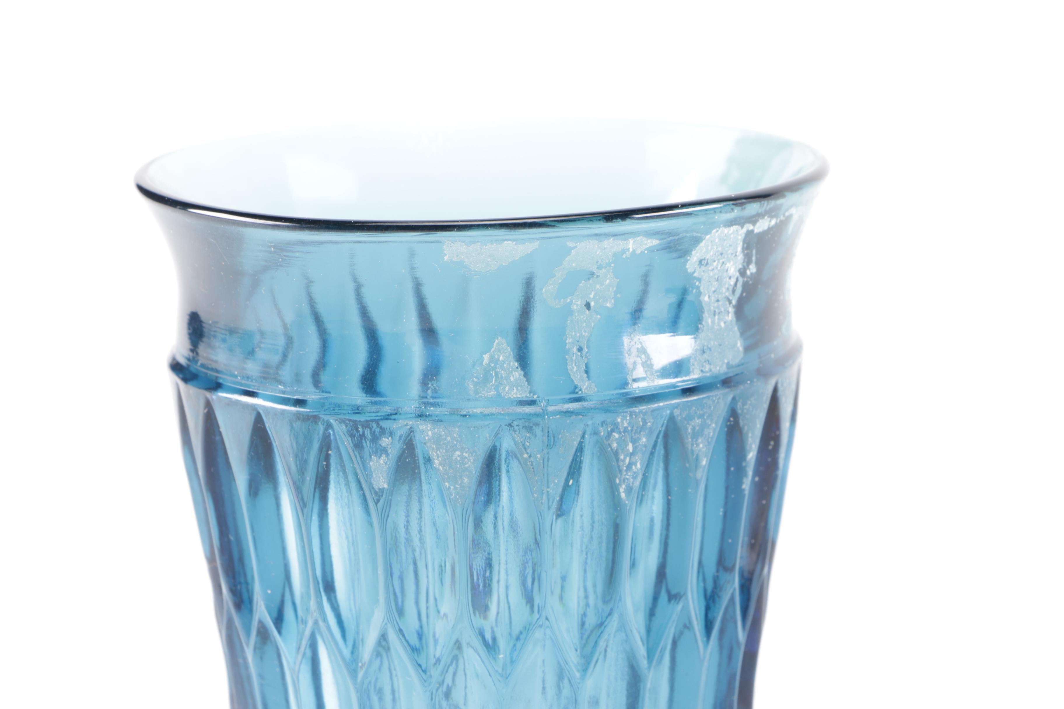 Vintage Blue Glass Stemware Set