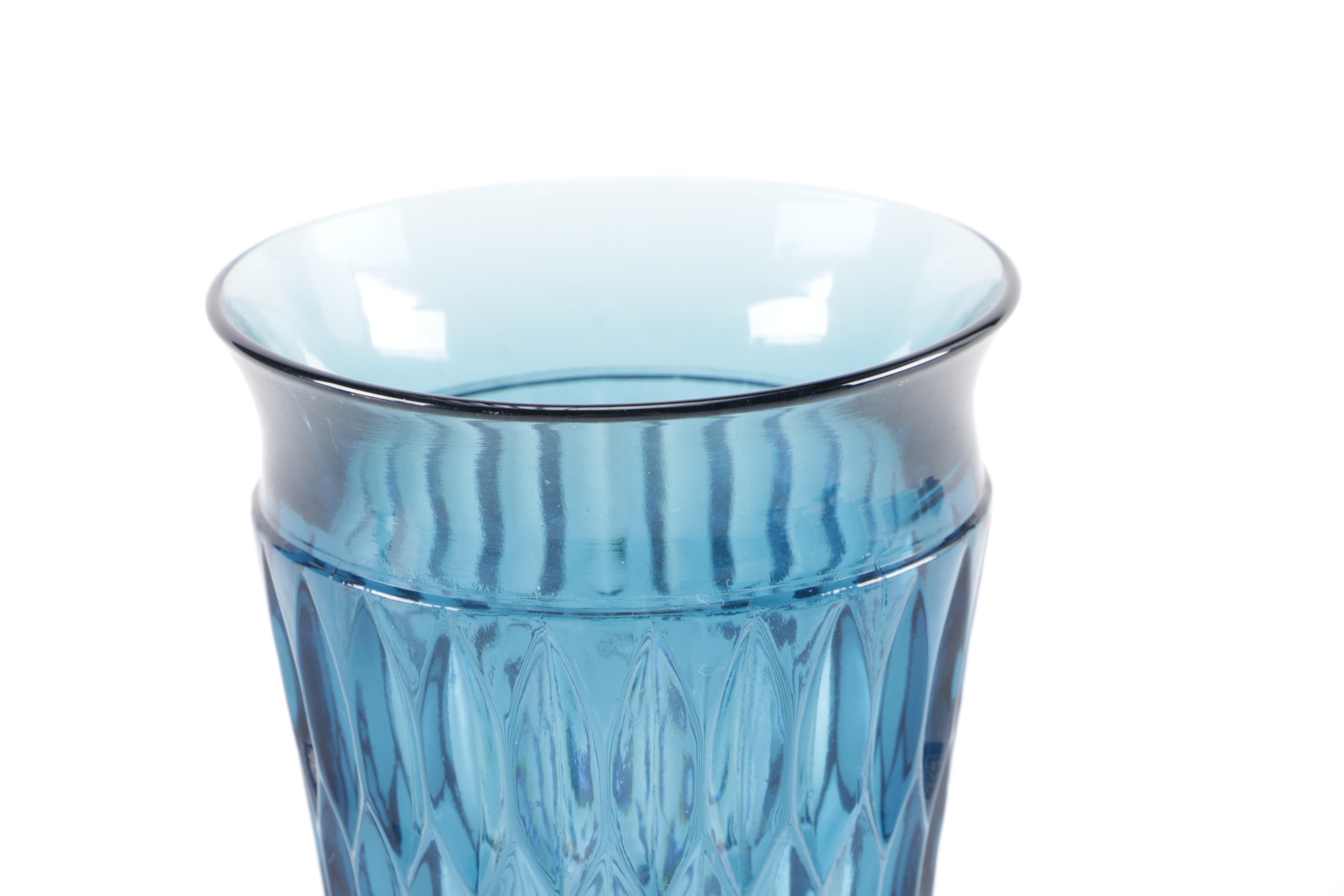 Vintage Blue Glass Stemware Set