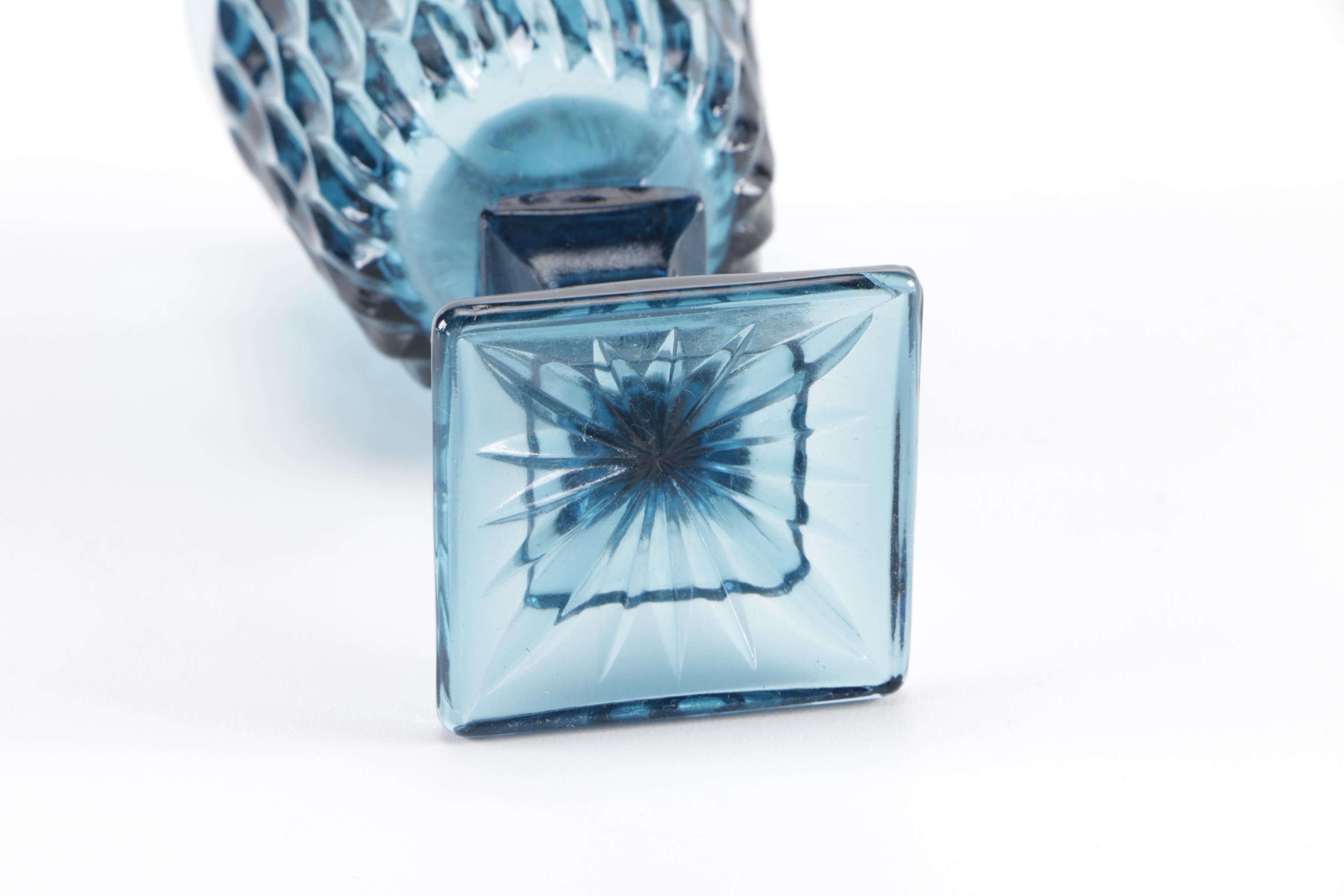 Vintage Blue Glass Stemware Set