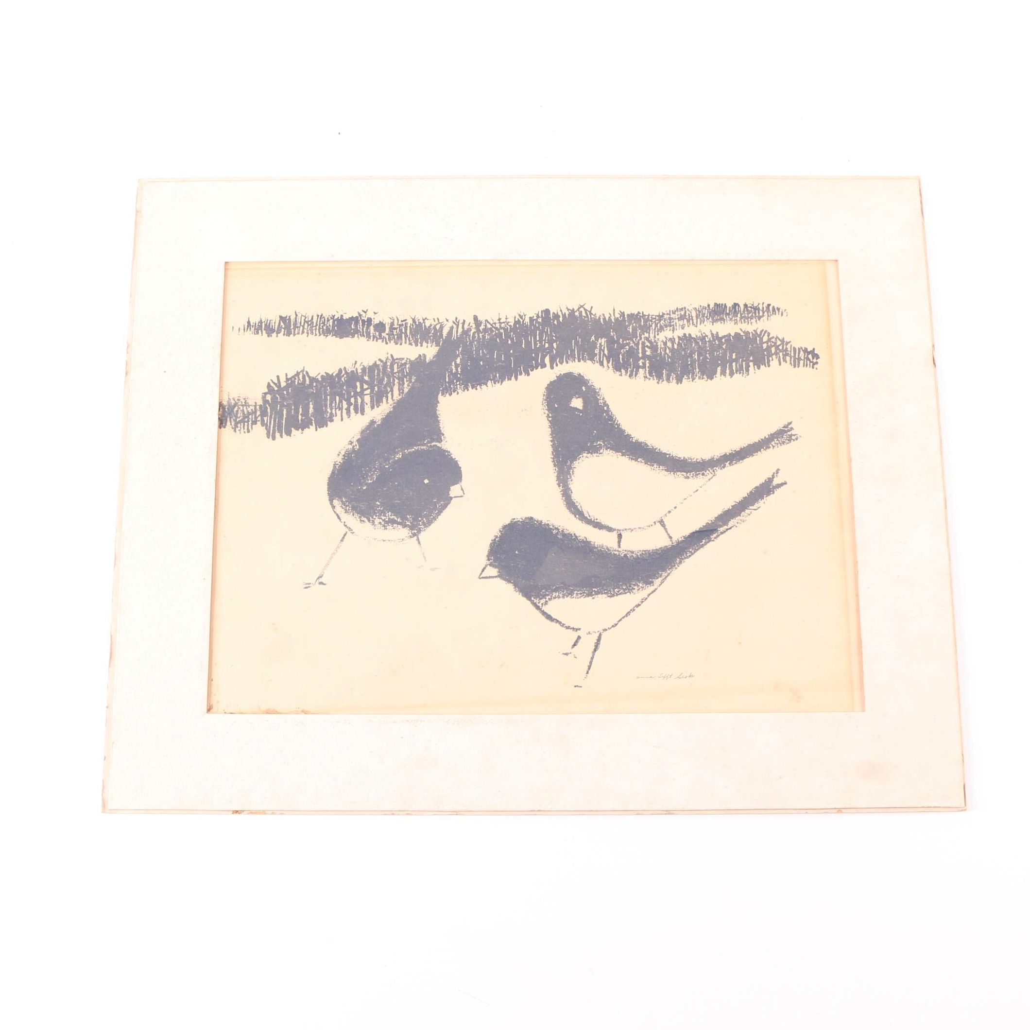 Anna Tefft Siok Lithograph on Paper of Birds
