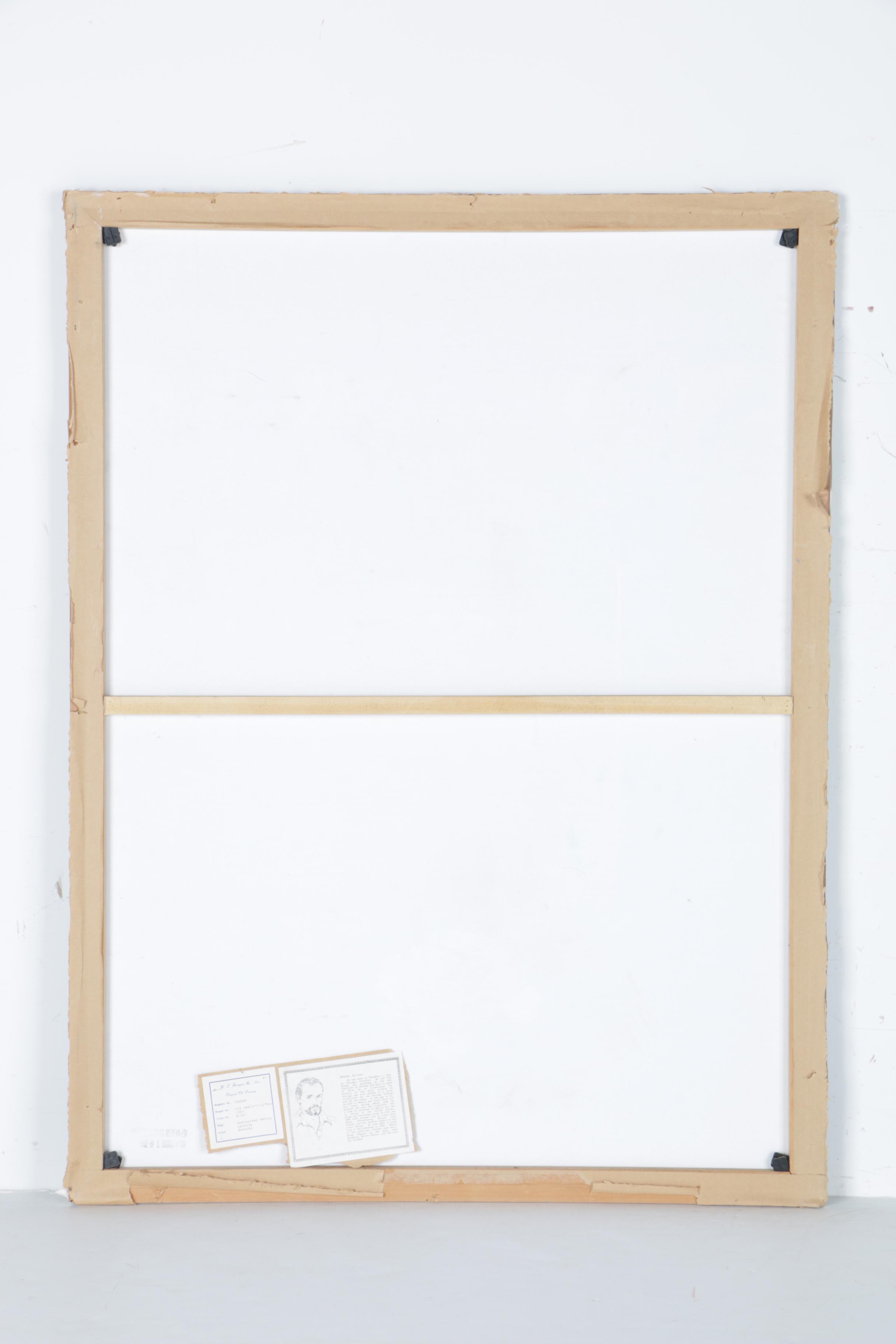 William Benecke Oil Painting on Canvas "Restaurant Patio, LaJolla"