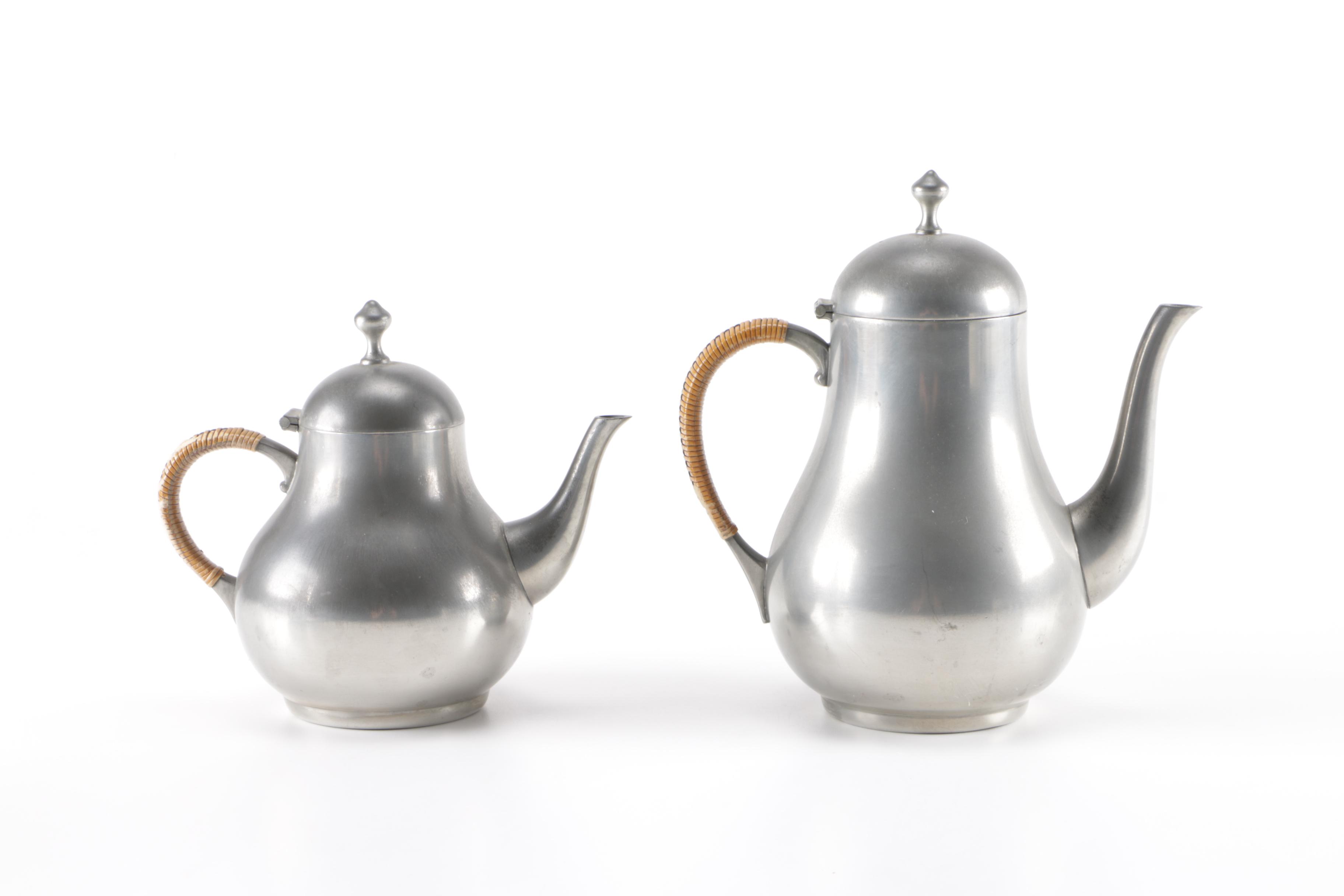 Royal Holland Pewter Tea Service and Candlesticks