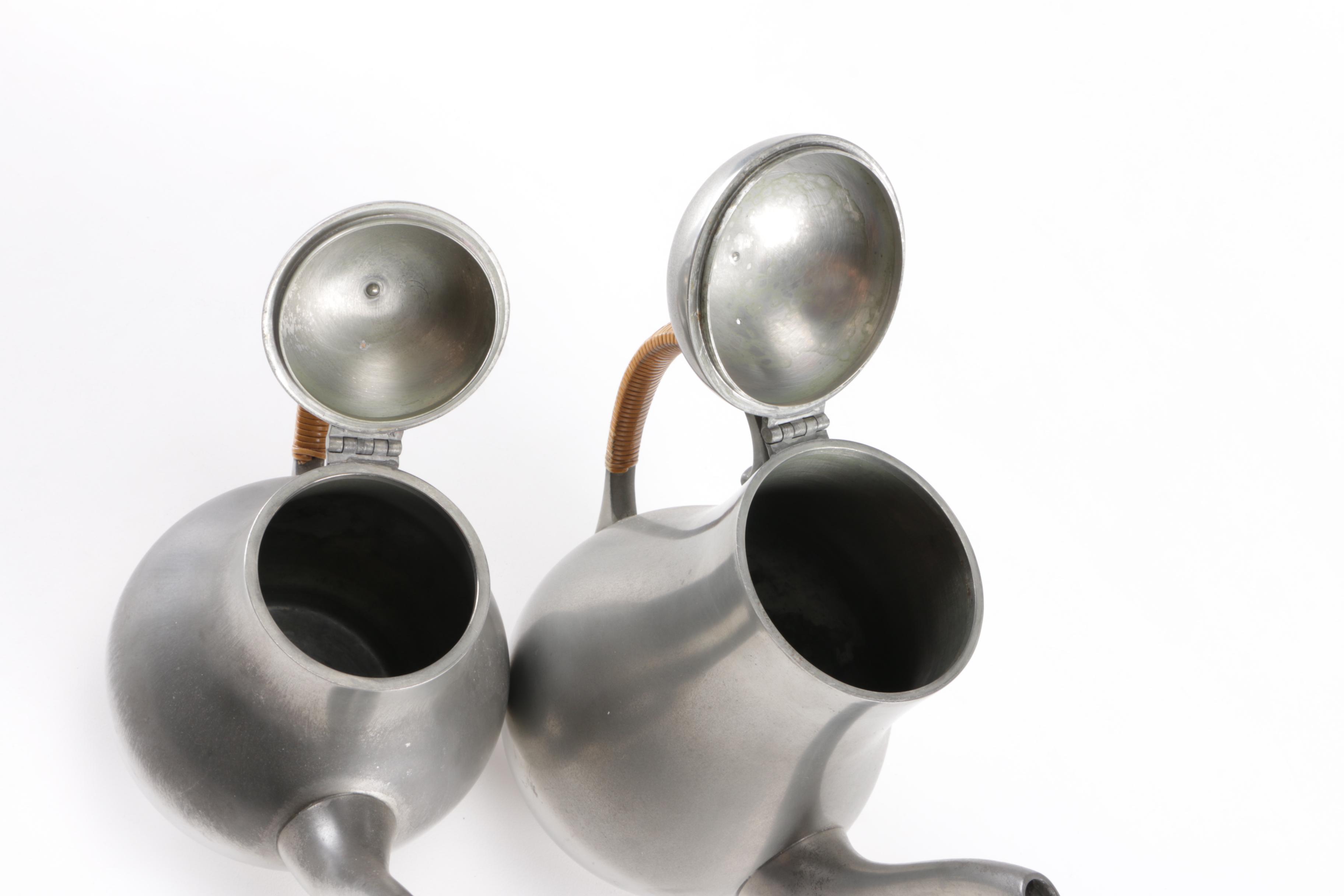 Royal Holland Pewter Tea Service and Candlesticks