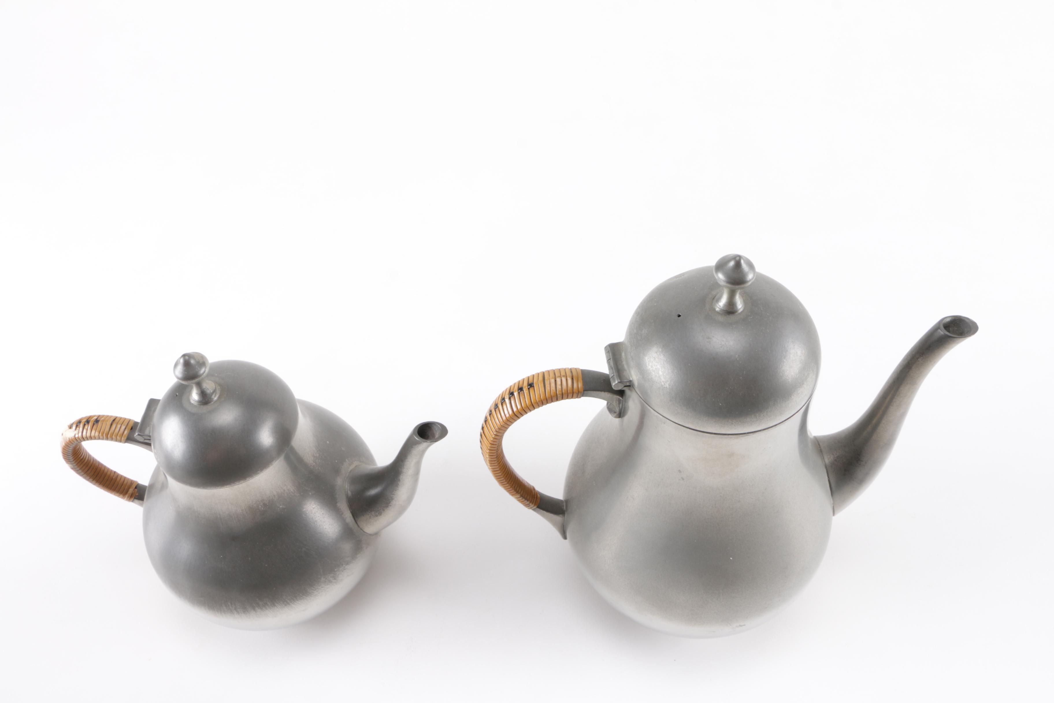 Royal Holland Pewter Tea Service and Candlesticks