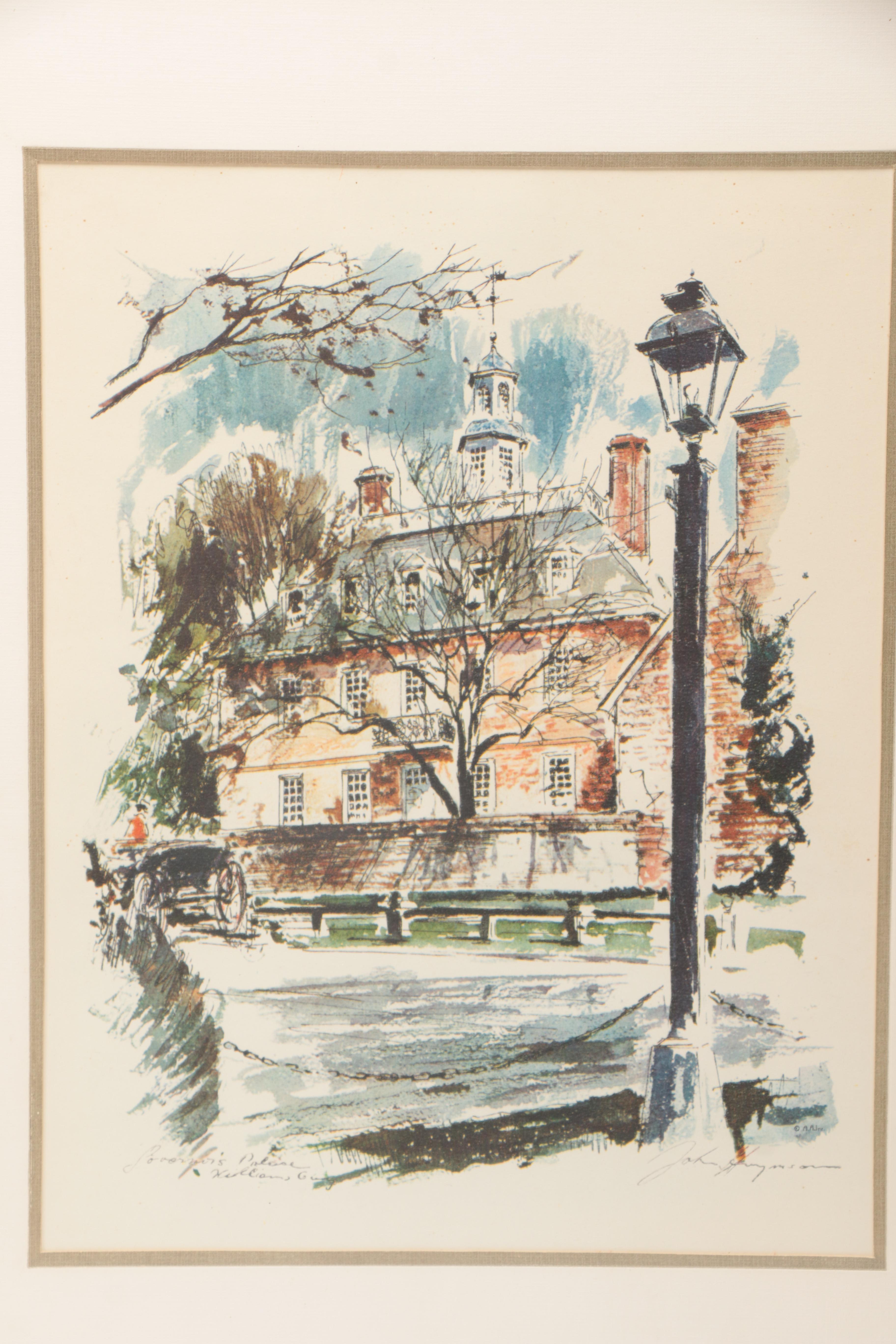 John Haymson Offset Lithograph "Governor's Palace, Williamsburg"