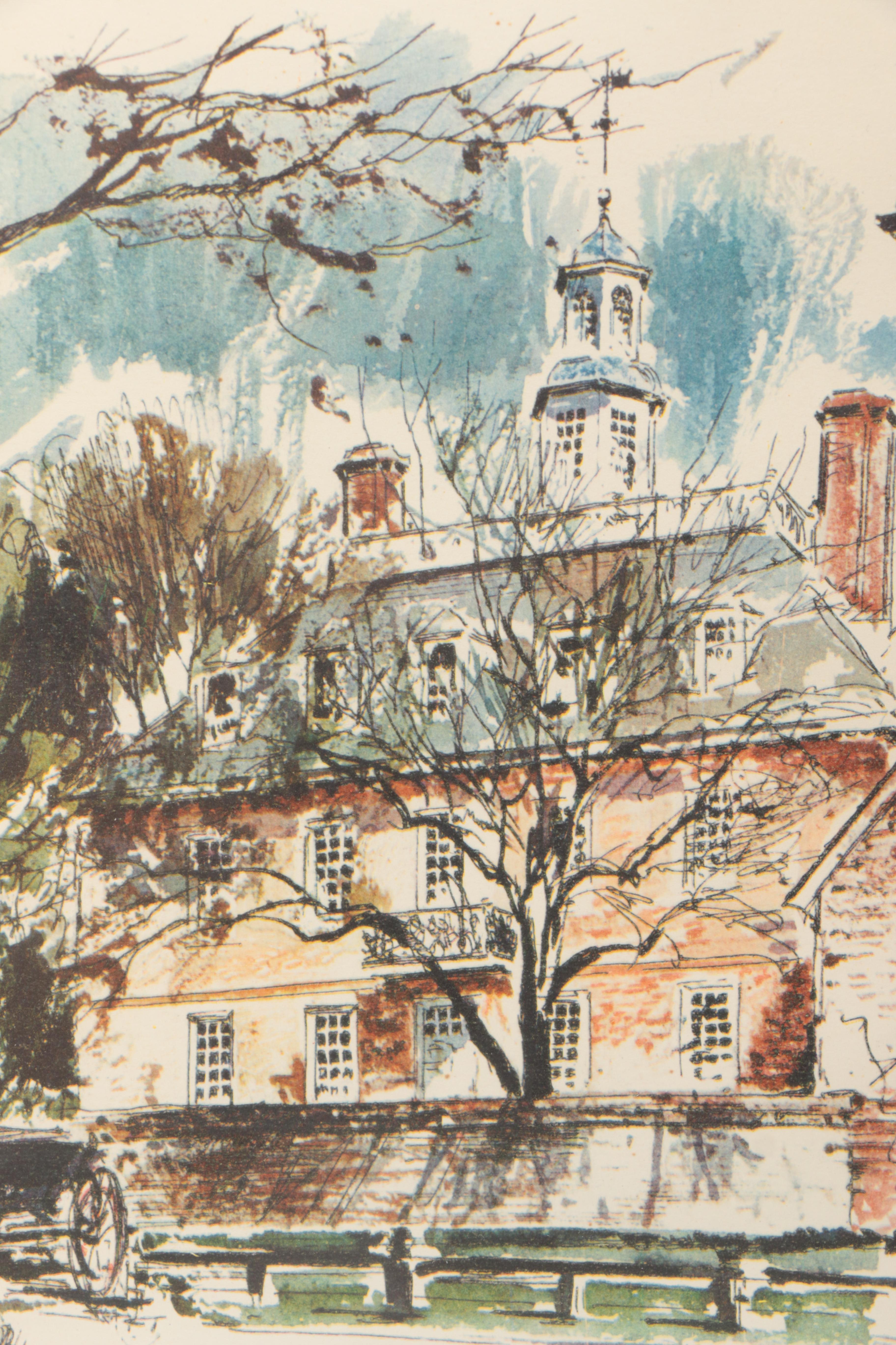 John Haymson Offset Lithograph "Governor's Palace, Williamsburg"