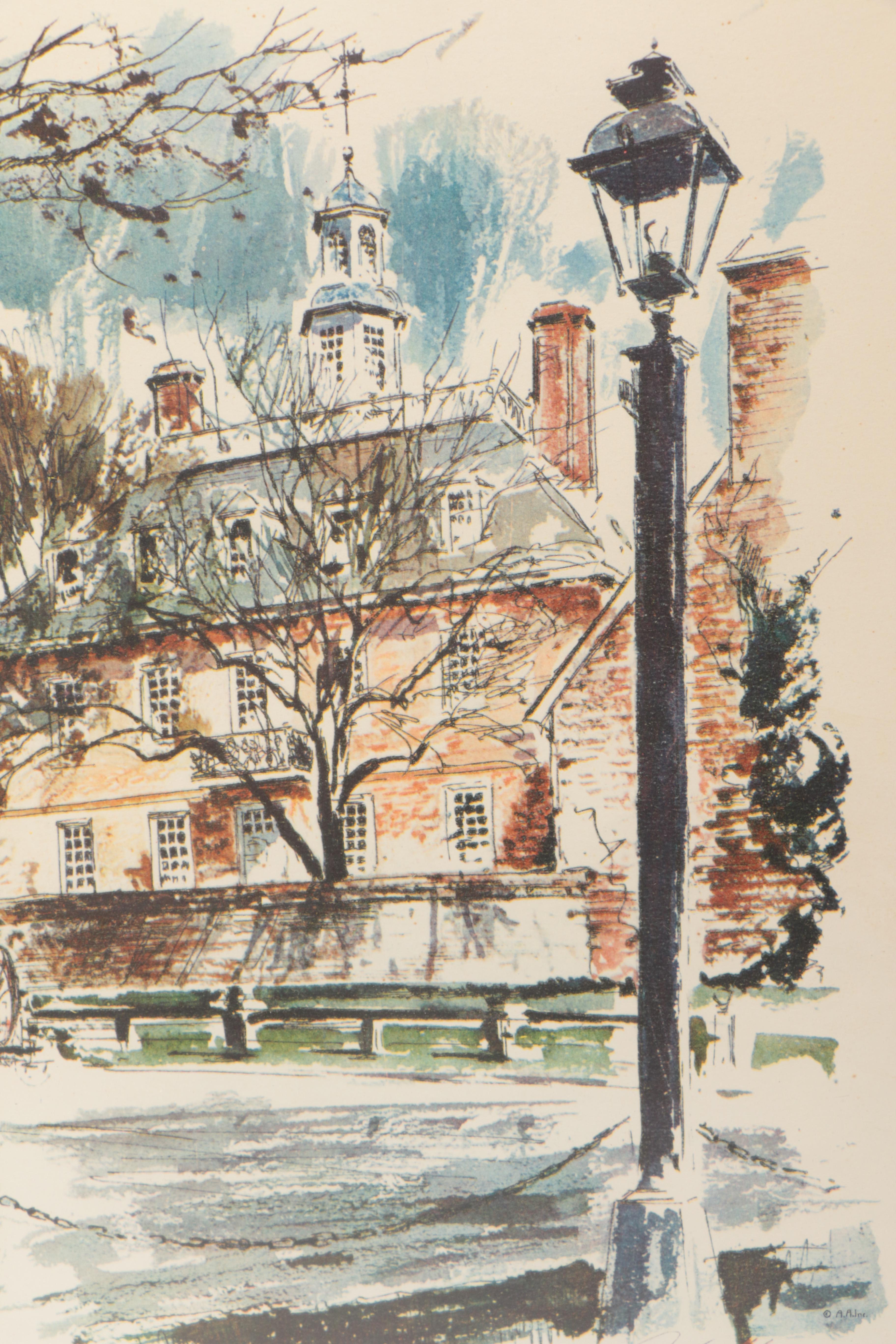 John Haymson Offset Lithograph "Governor's Palace, Williamsburg"