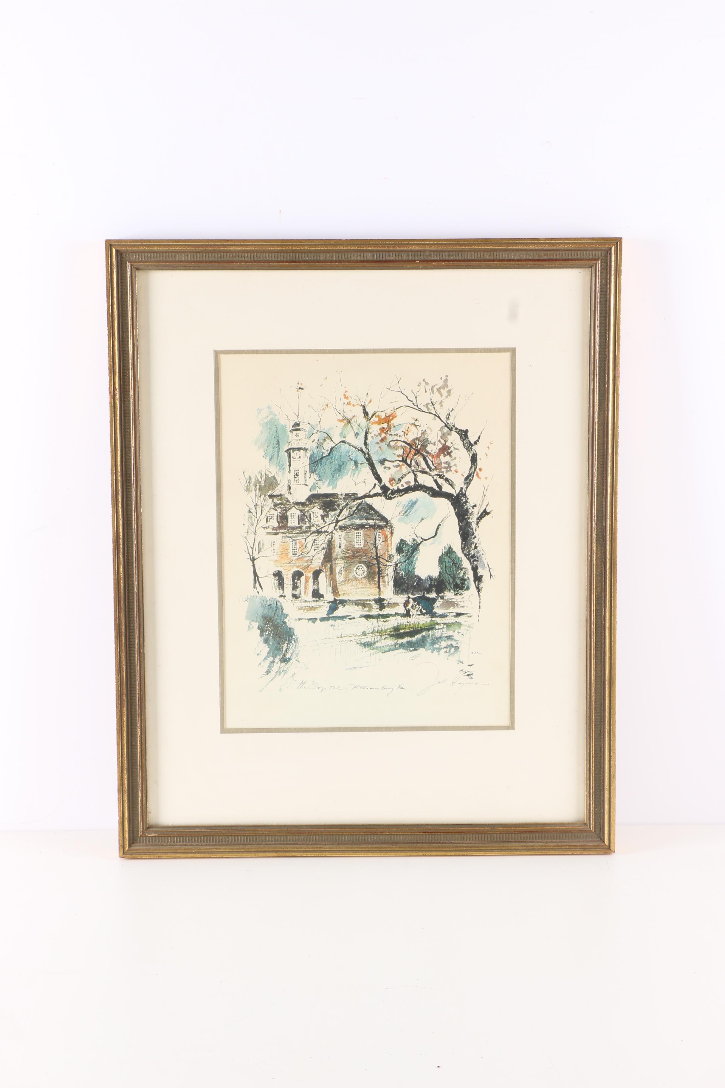 Reproduction Prints After John Haymson Illustrations of Colonial Williamsburg