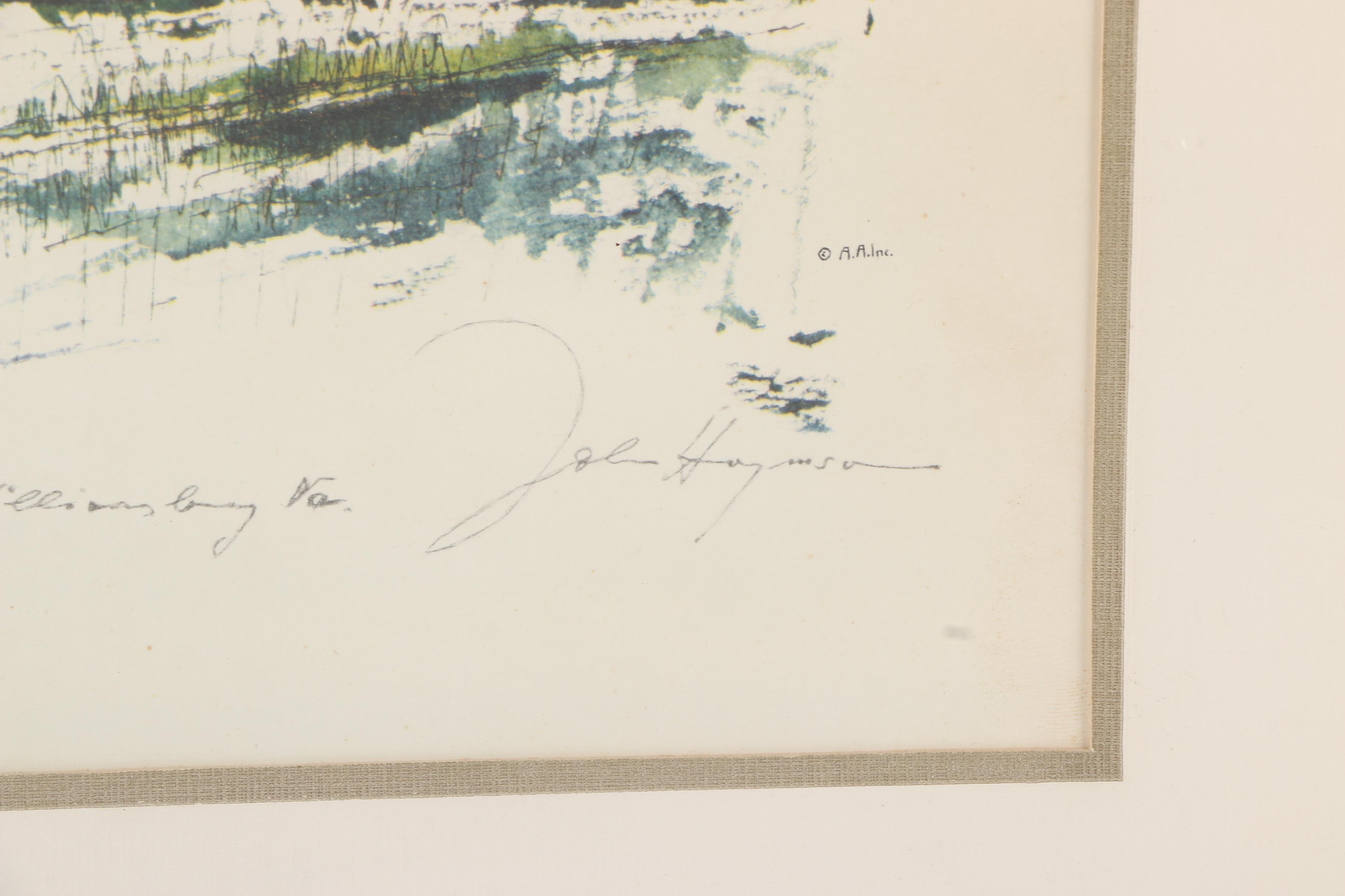 Reproduction Prints After John Haymson Illustrations of Colonial Williamsburg