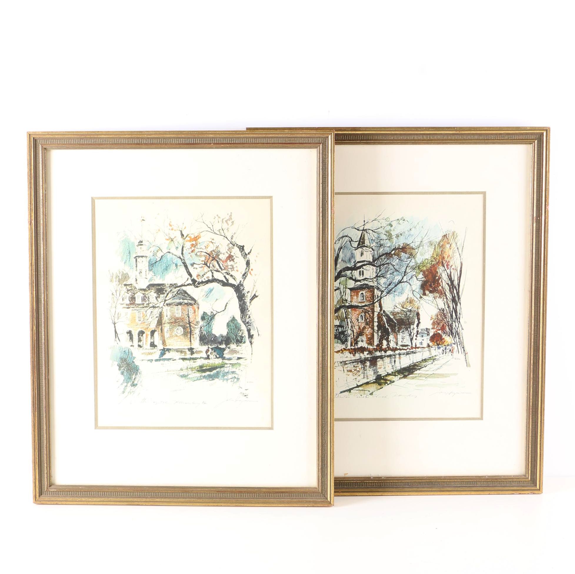 Reproduction Prints After John Haymson Illustrations of Colonial Williamsburg