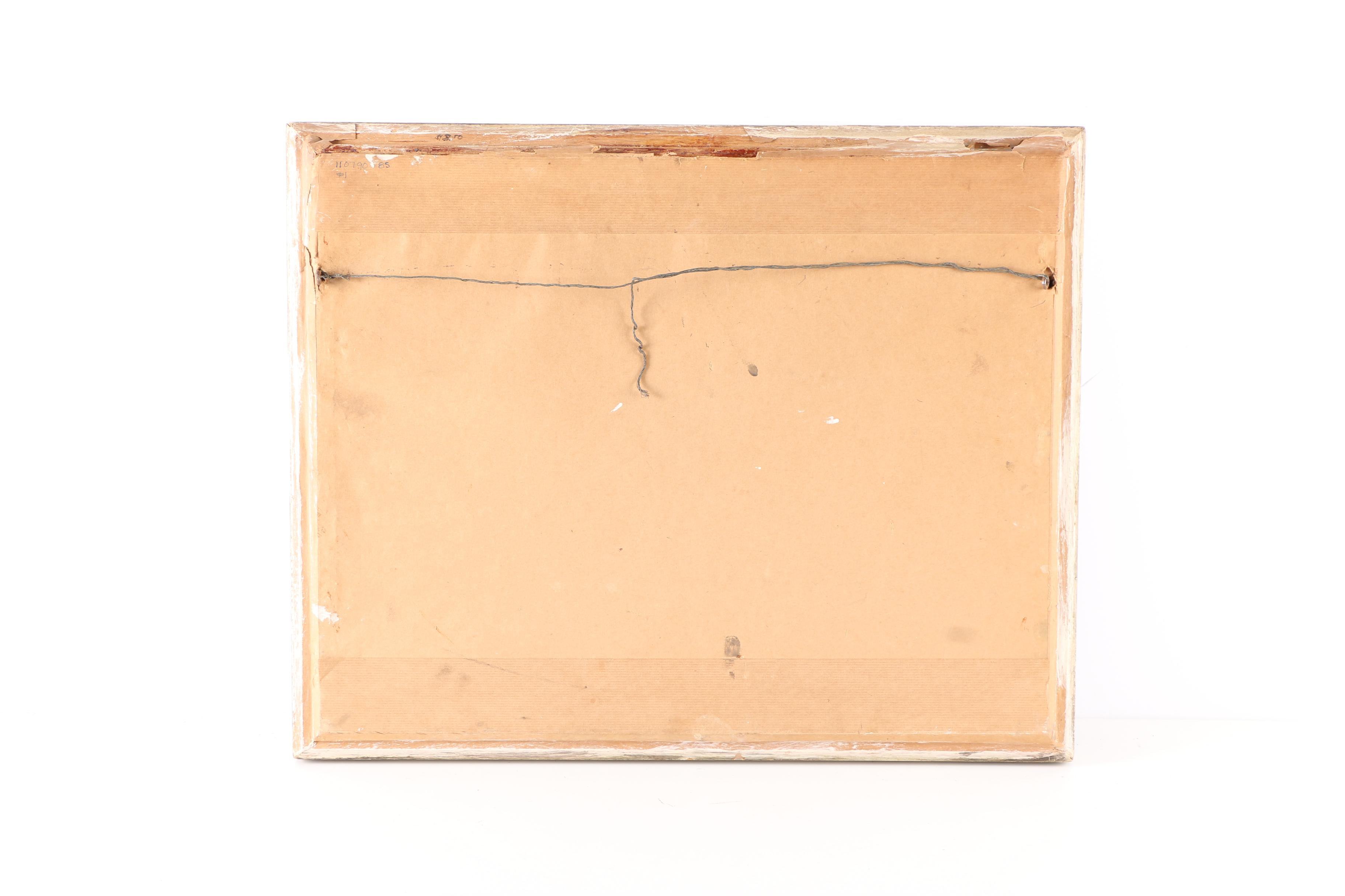 Oil Painting on Board of a Harbor Scene