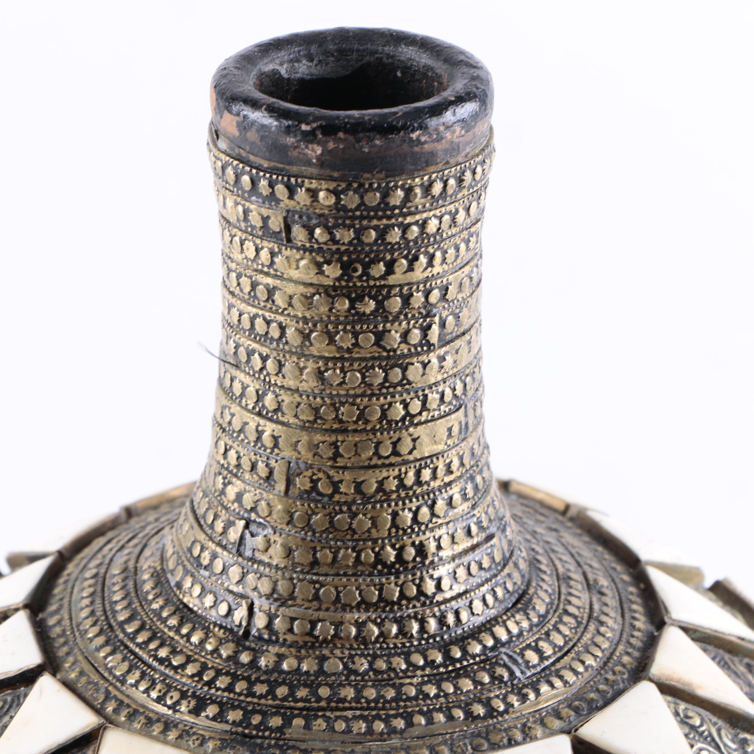 Vase with Bone and Brass Adornment
