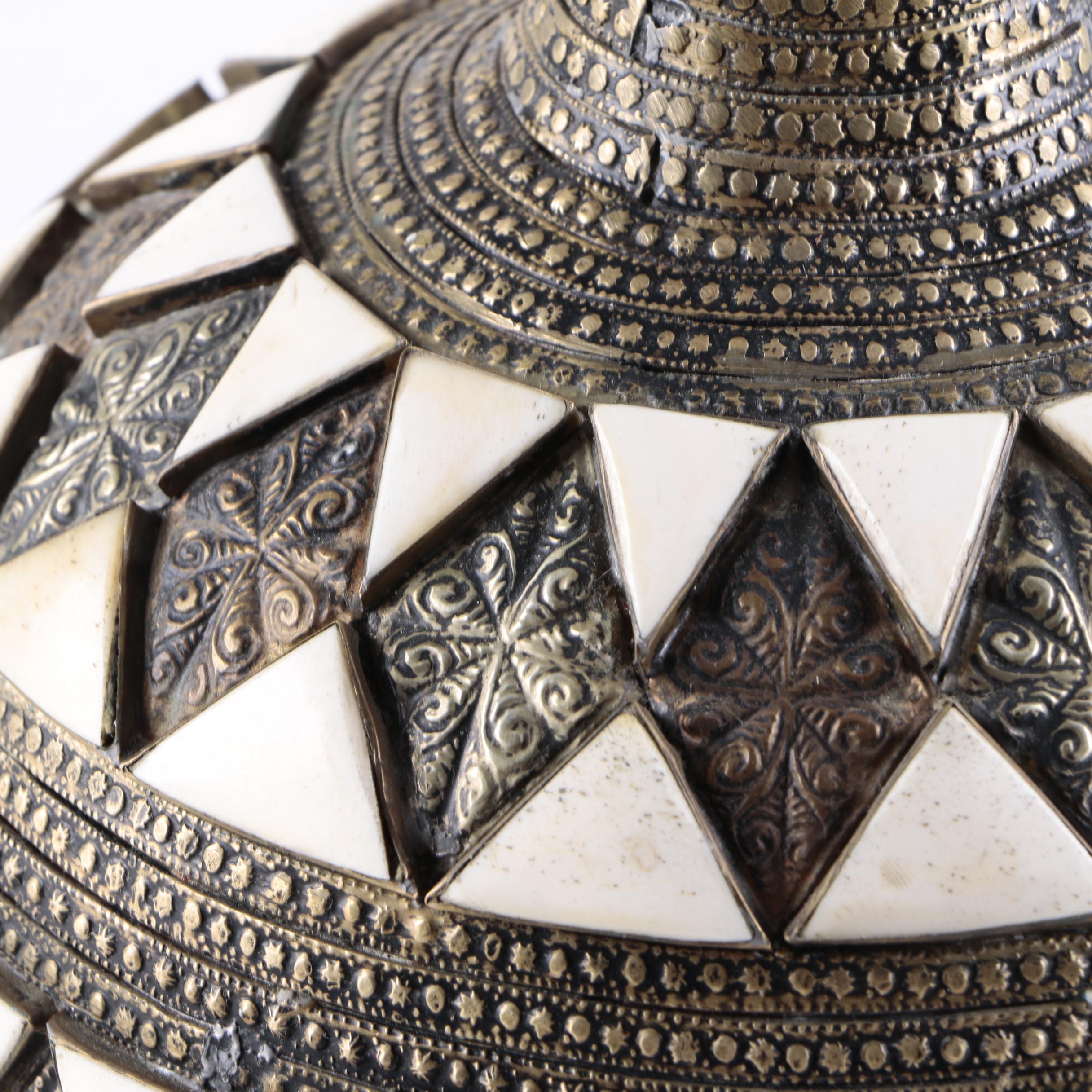Vase with Bone and Brass Adornment