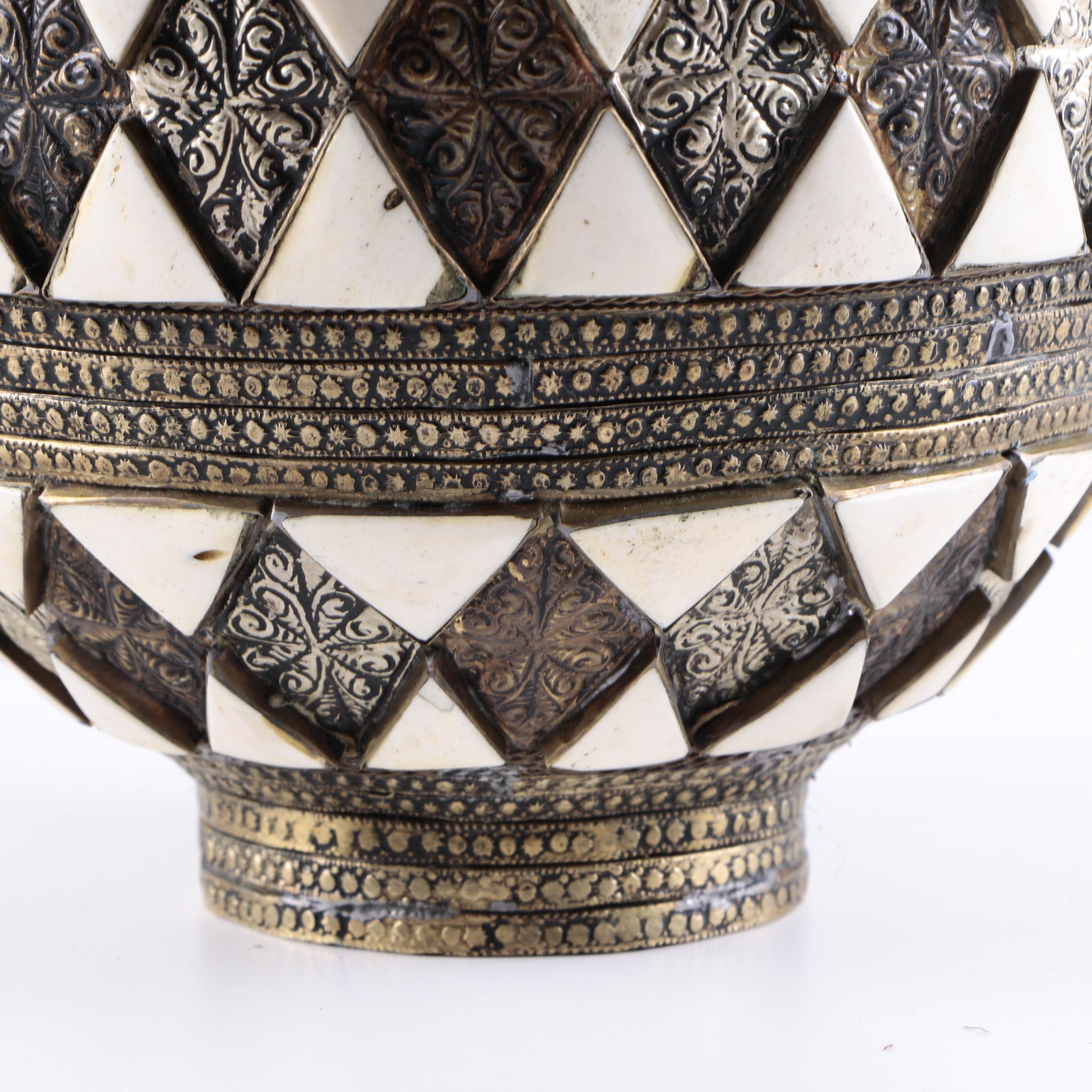 Vase with Bone and Brass Adornment
