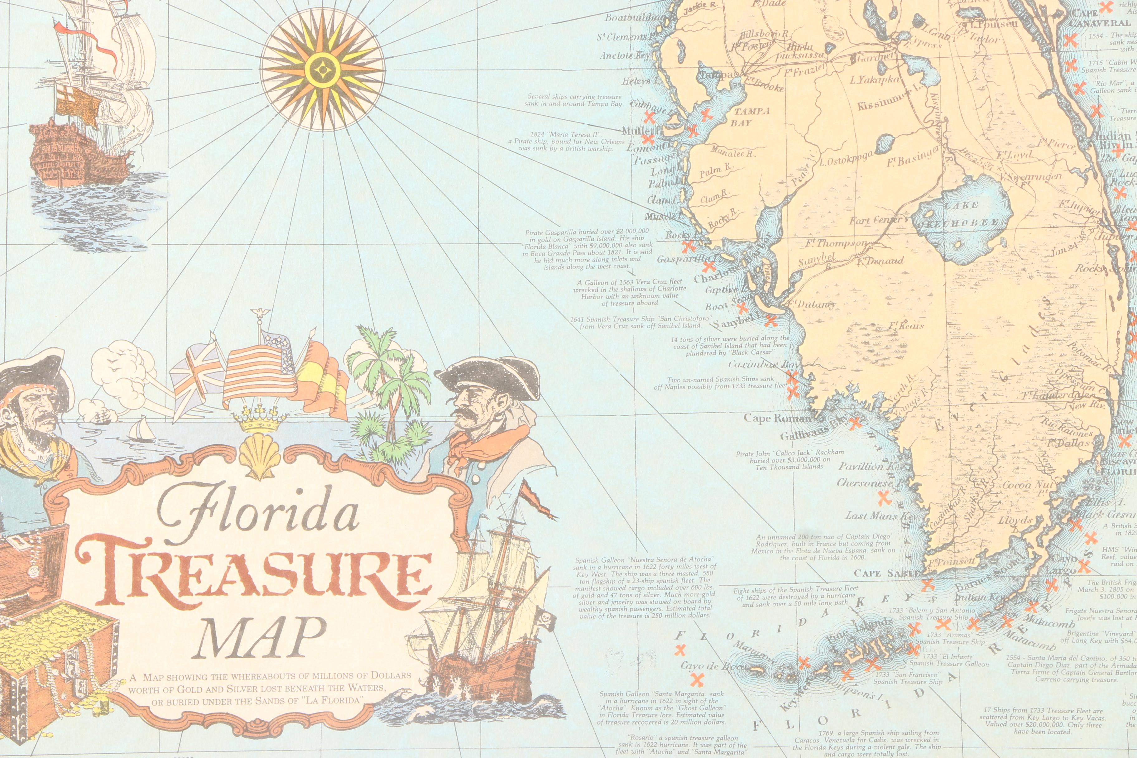 Offset Lithograph "Florida Treasure Map"