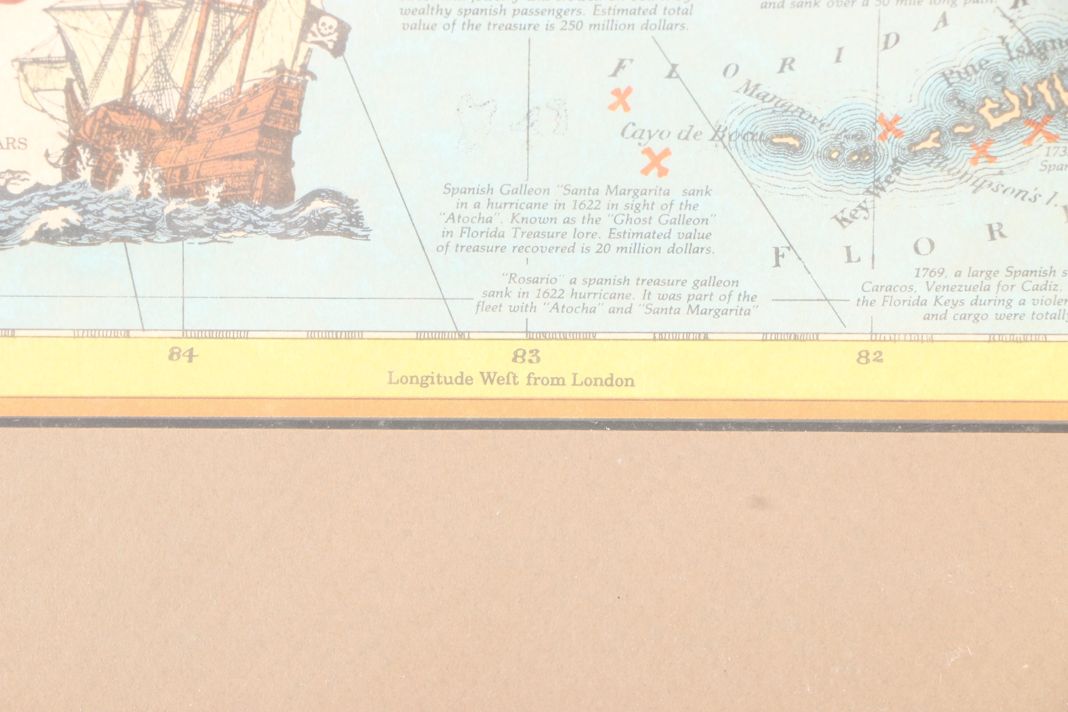 Offset Lithograph "Florida Treasure Map"