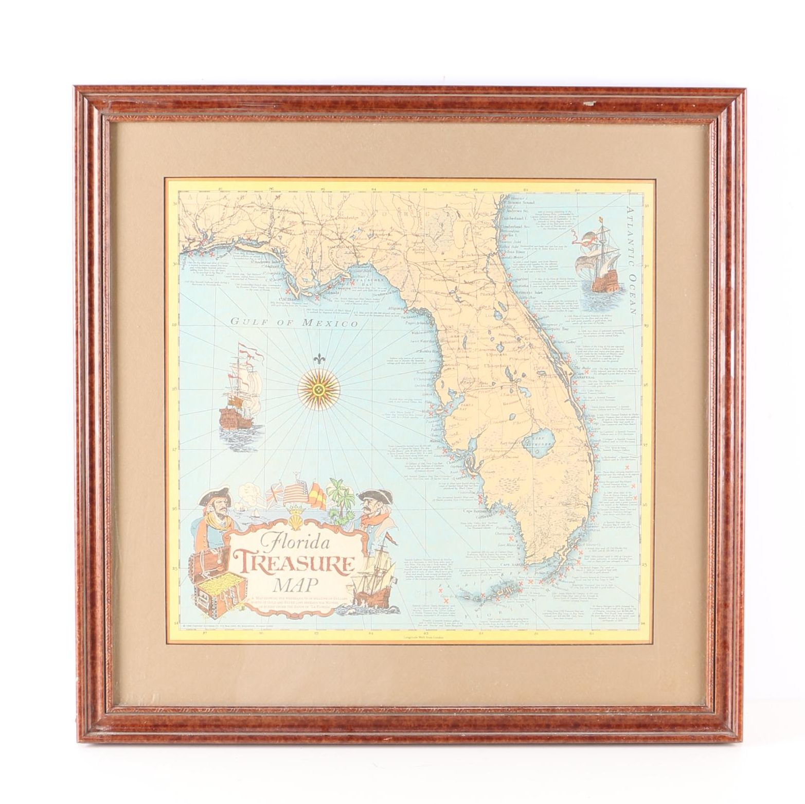 Offset Lithograph "Florida Treasure Map"