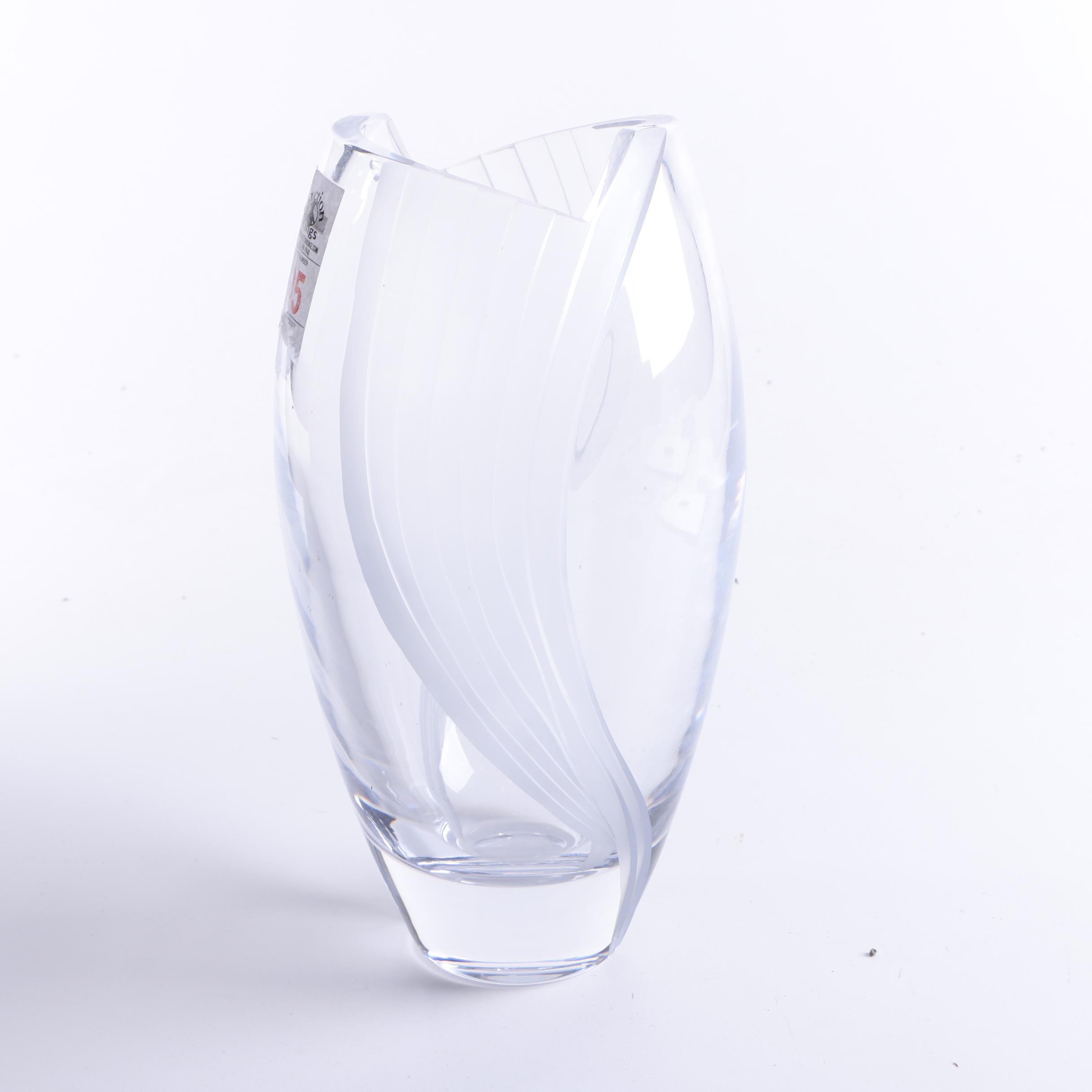 Swirl Patterned Cut Crystal Vase