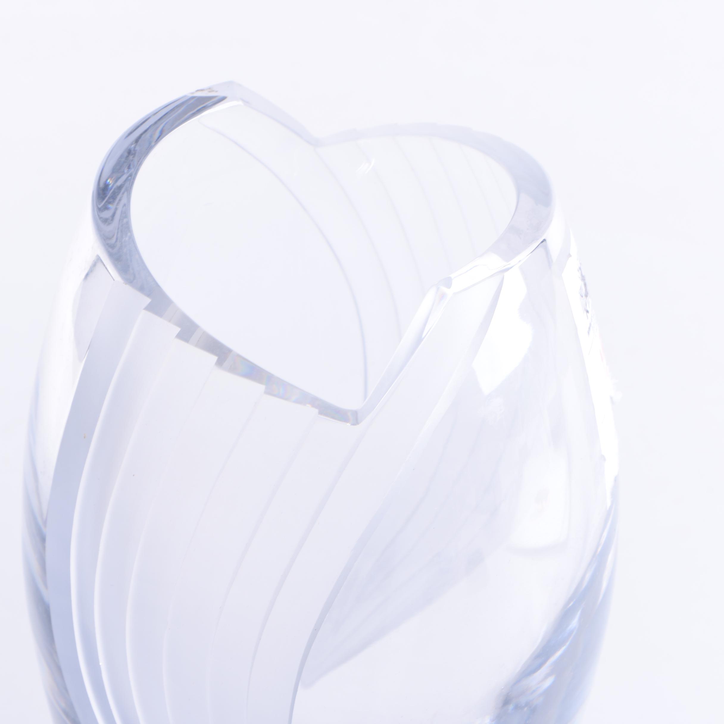 Swirl Patterned Cut Crystal Vase