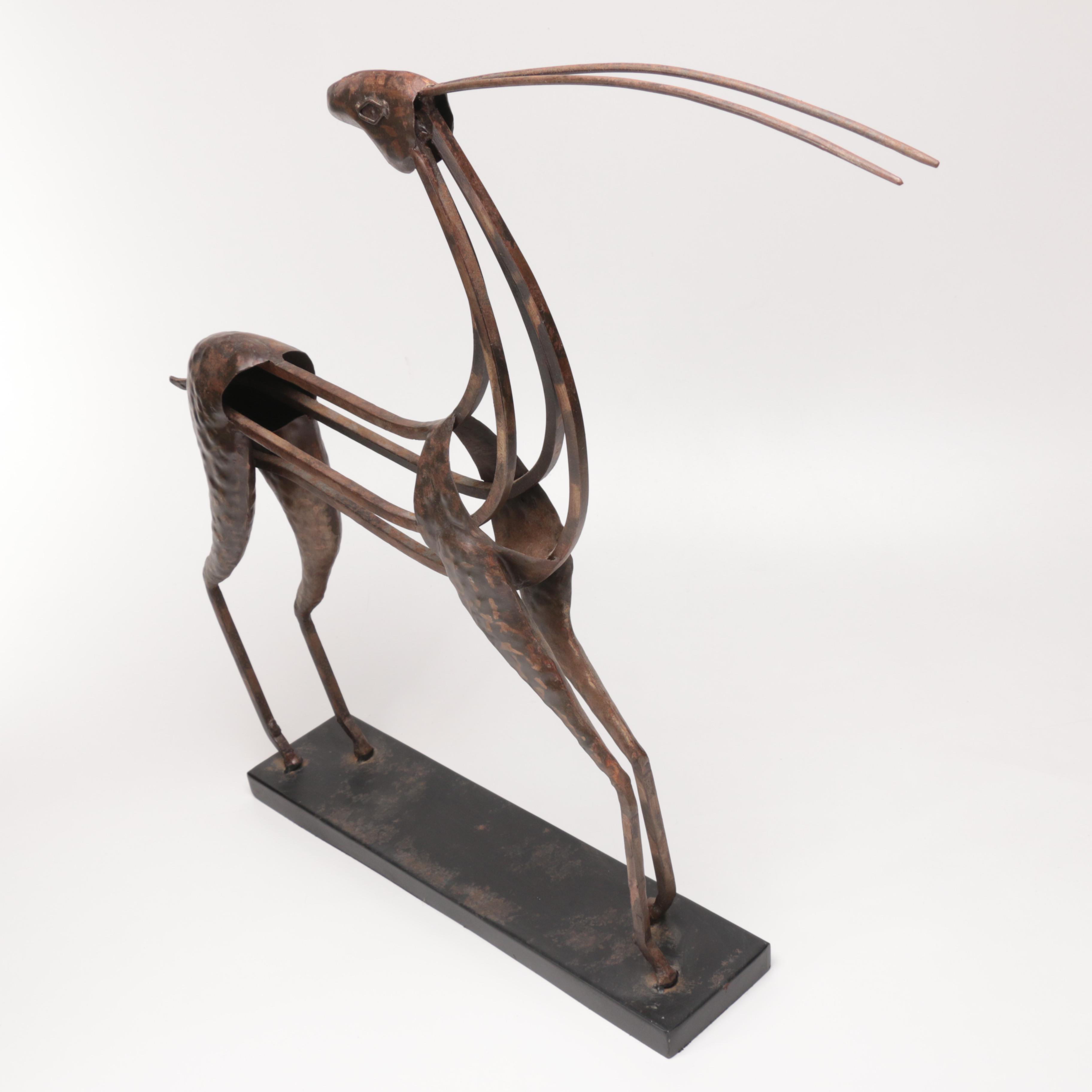 Austin Productions "Standing Antelope II" Metal Sculpture