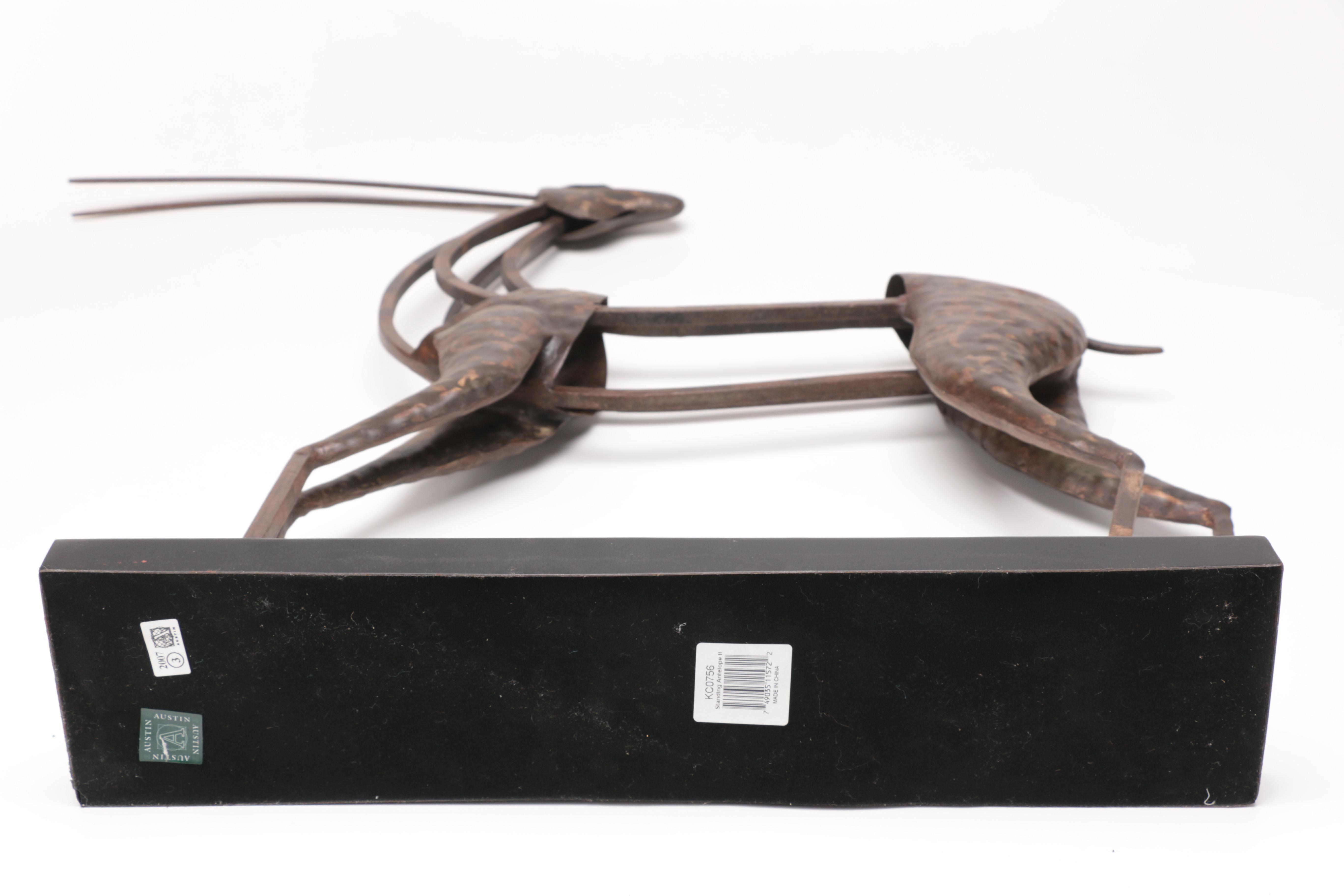 Austin Productions "Standing Antelope II" Metal Sculpture