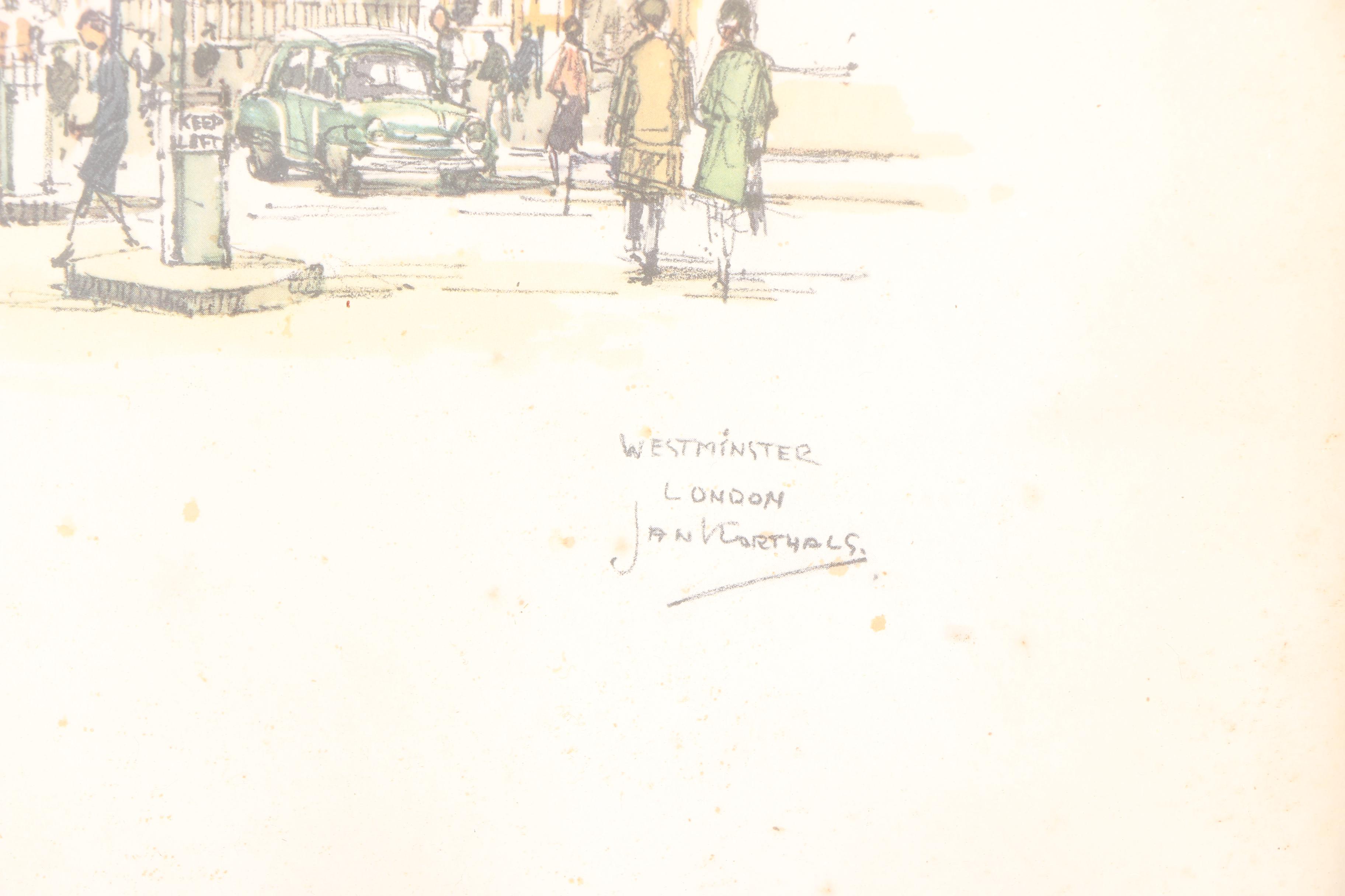 Offset Lithograph Prints Of London Architecture After Jan Korthals