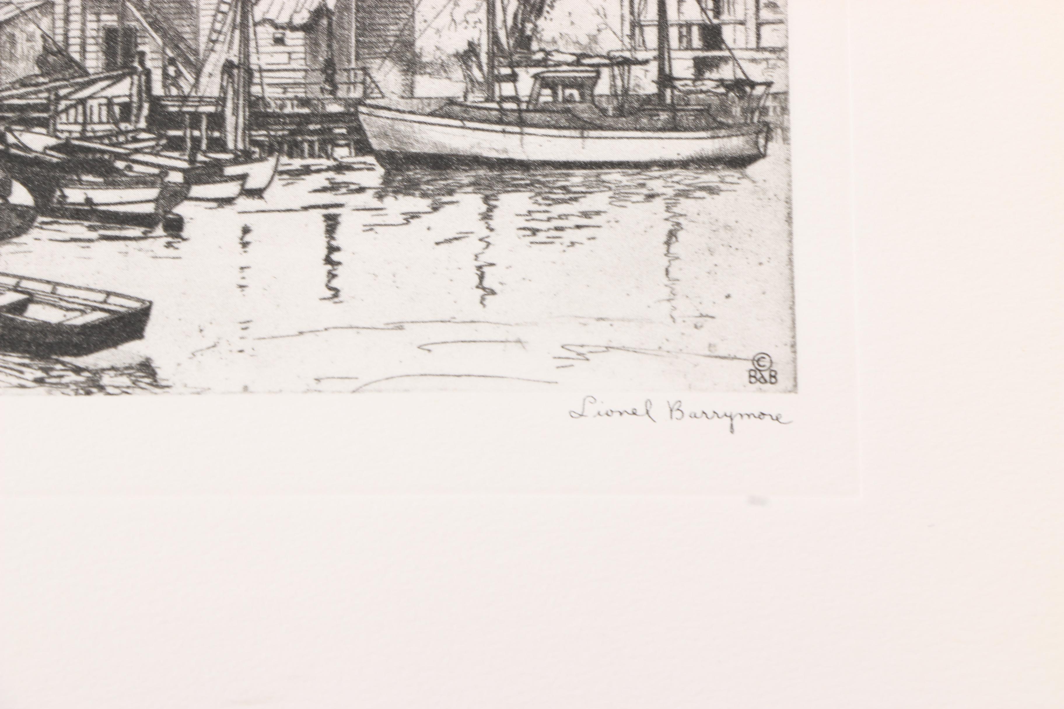 Talio-Chrome Lithograph Prints After Lionel Barrymore's "Point Pleasant" and "Old Red Bank"