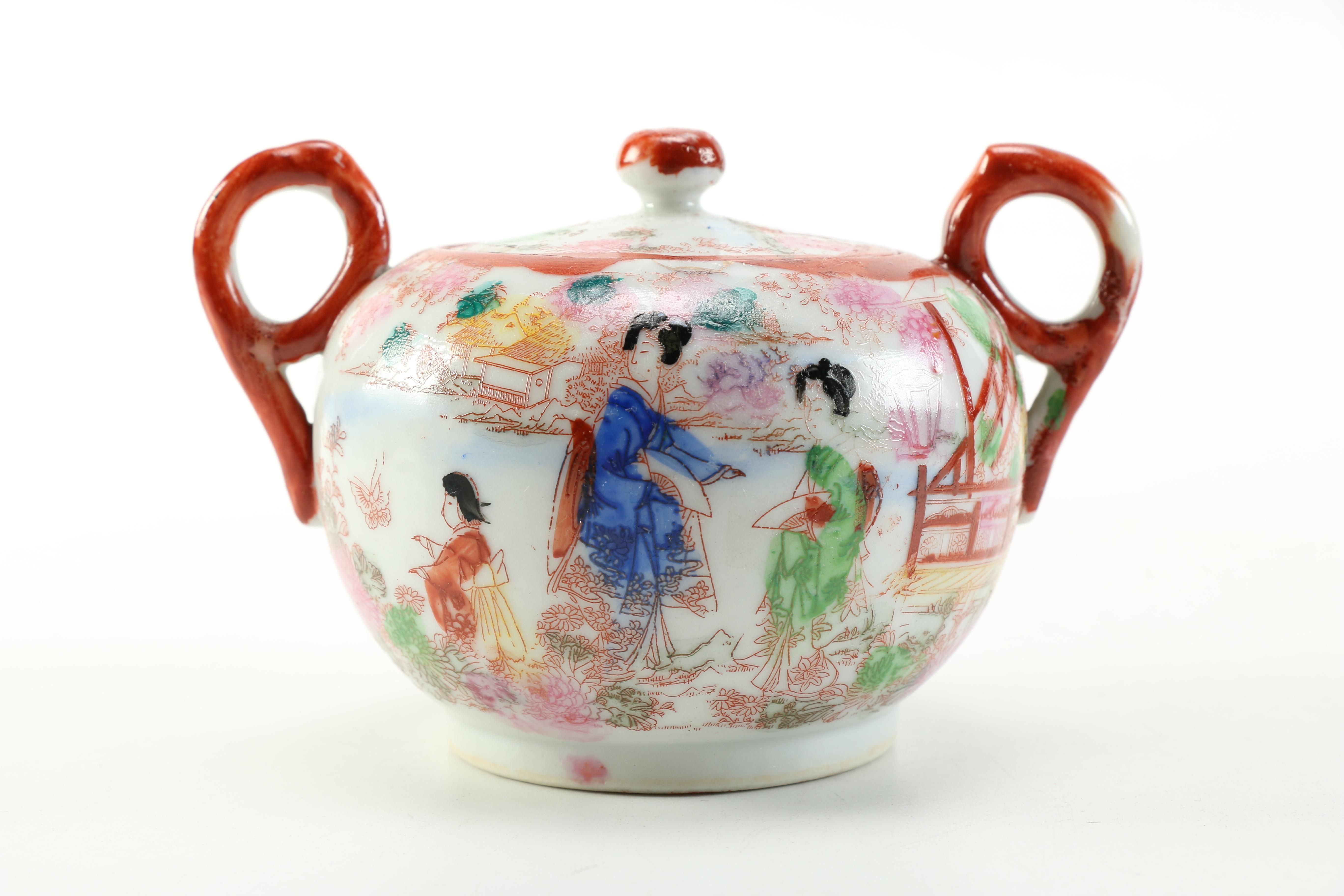 Collection of Hand Painted Japanese Porcelain Tableware