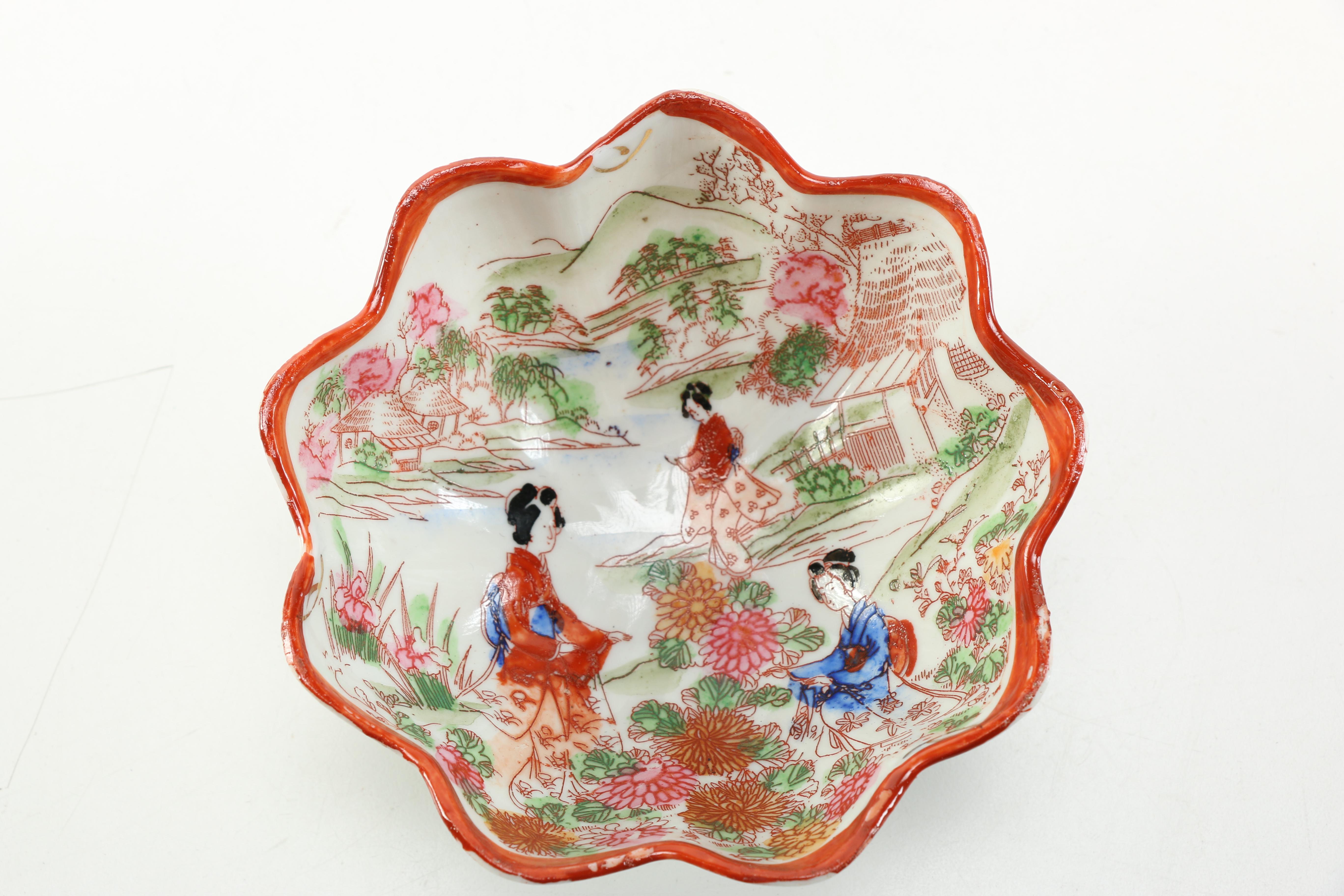 Collection of Hand Painted Japanese Porcelain Tableware