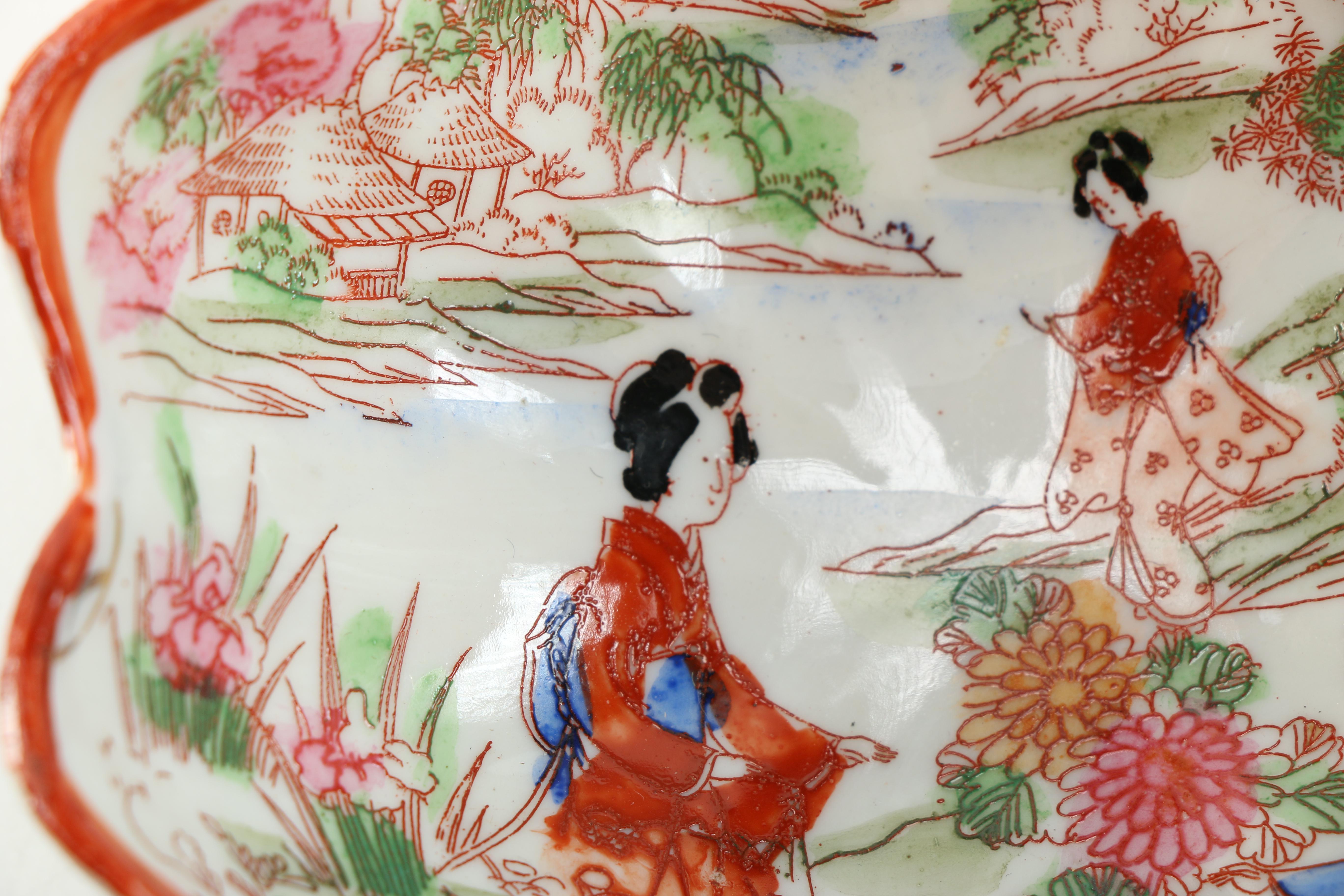 Collection of Hand Painted Japanese Porcelain Tableware