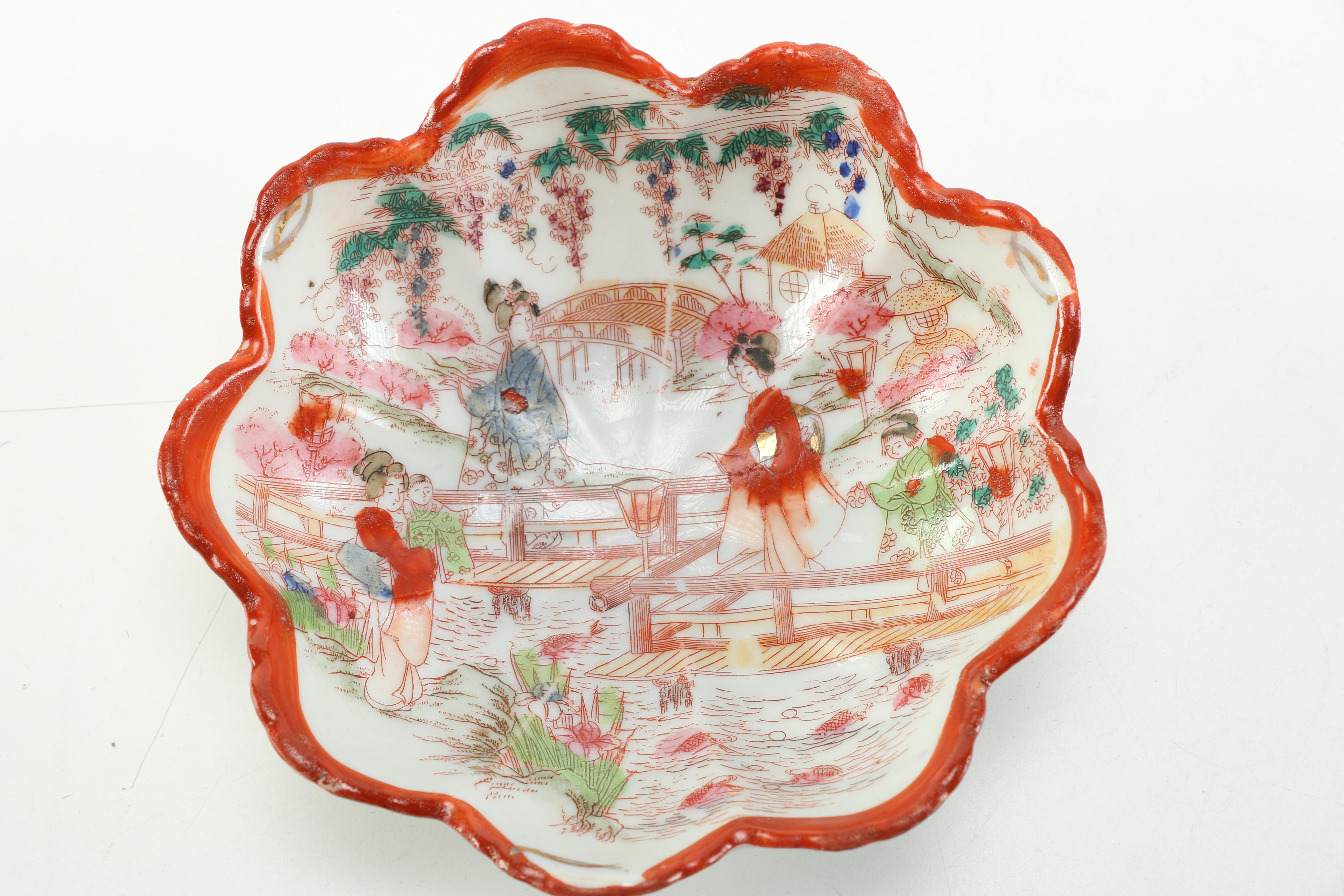 Collection of Hand Painted Japanese Porcelain Tableware