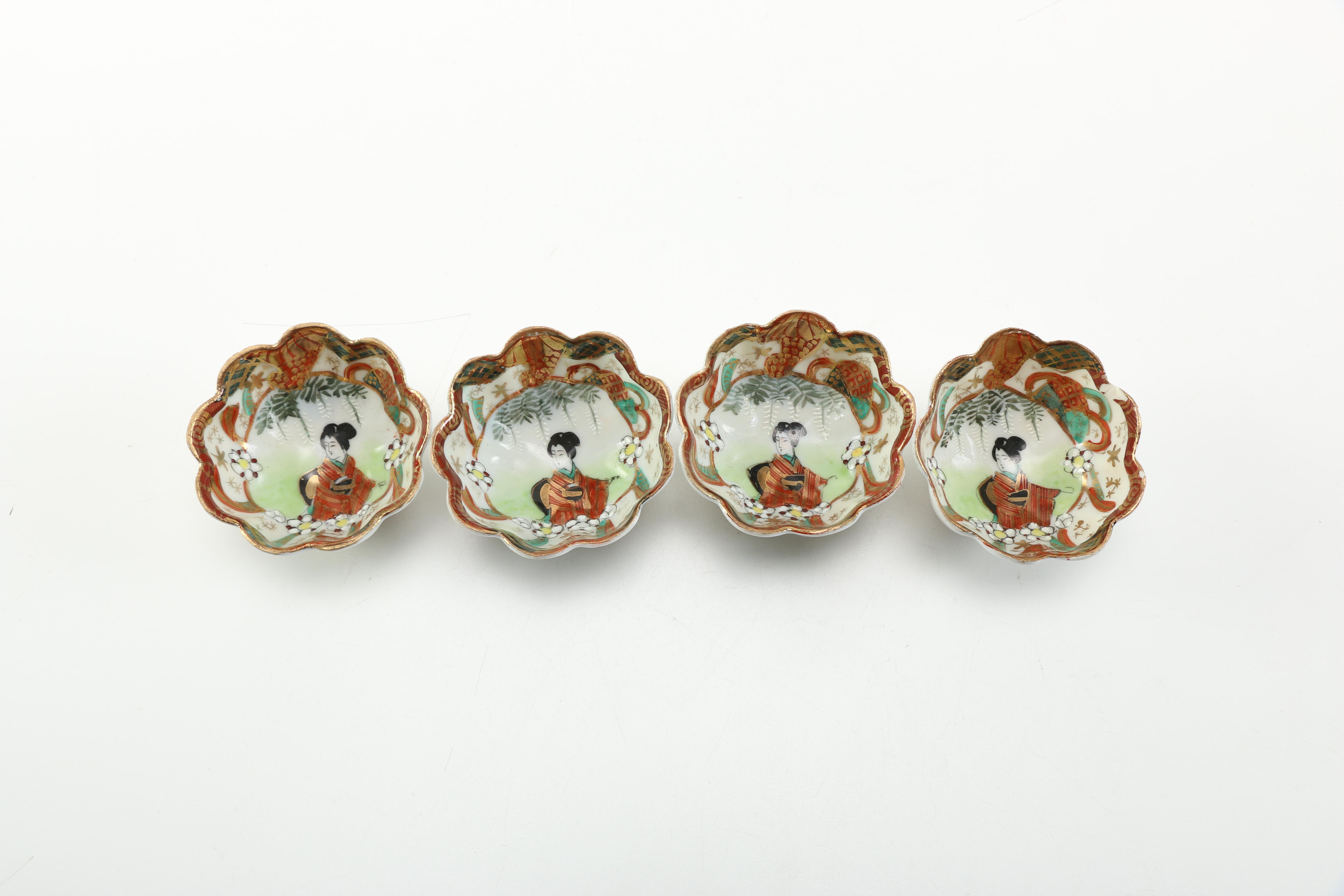 Collection of Hand Painted Japanese Porcelain Tableware