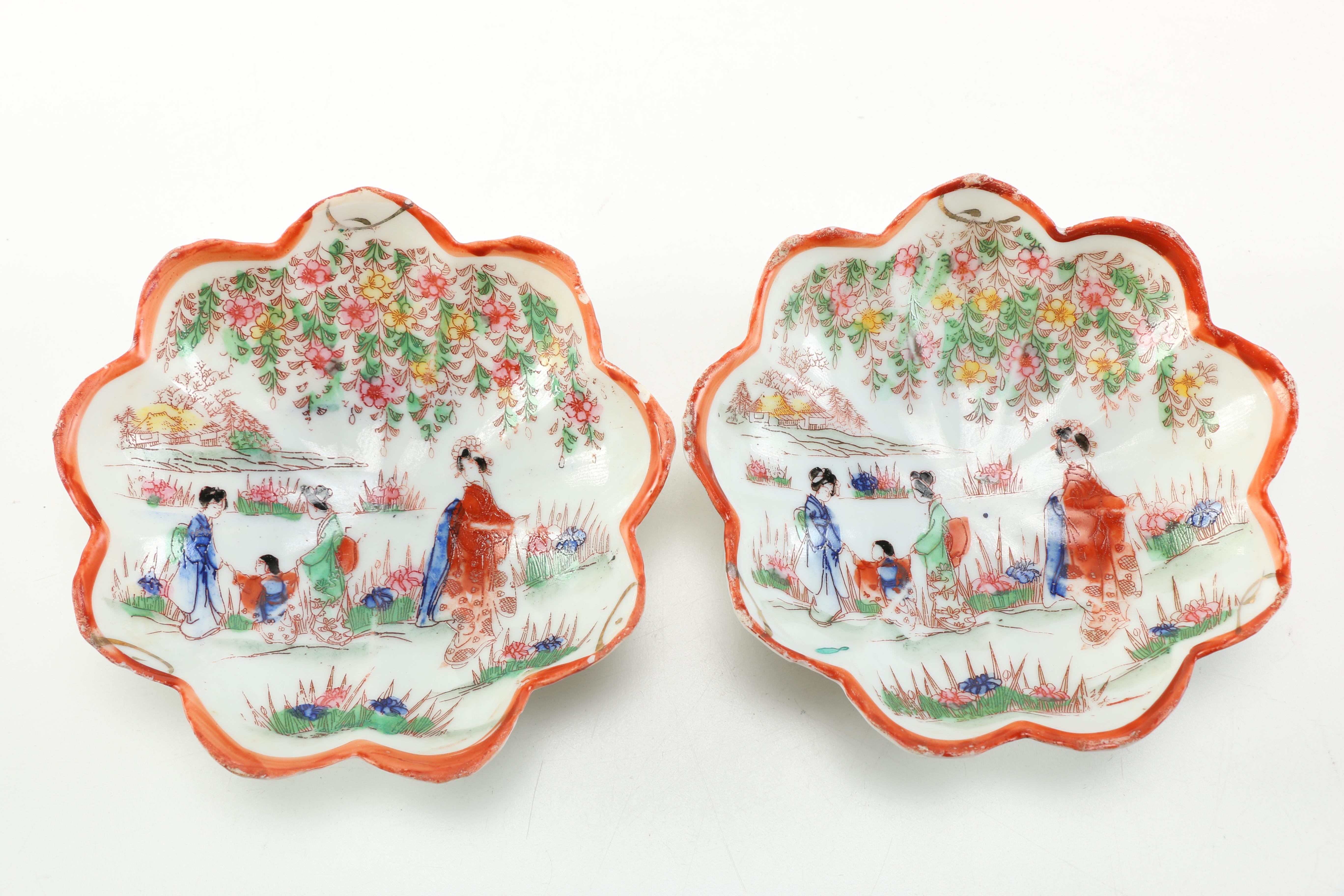 Collection of Hand Painted Japanese Porcelain Tableware