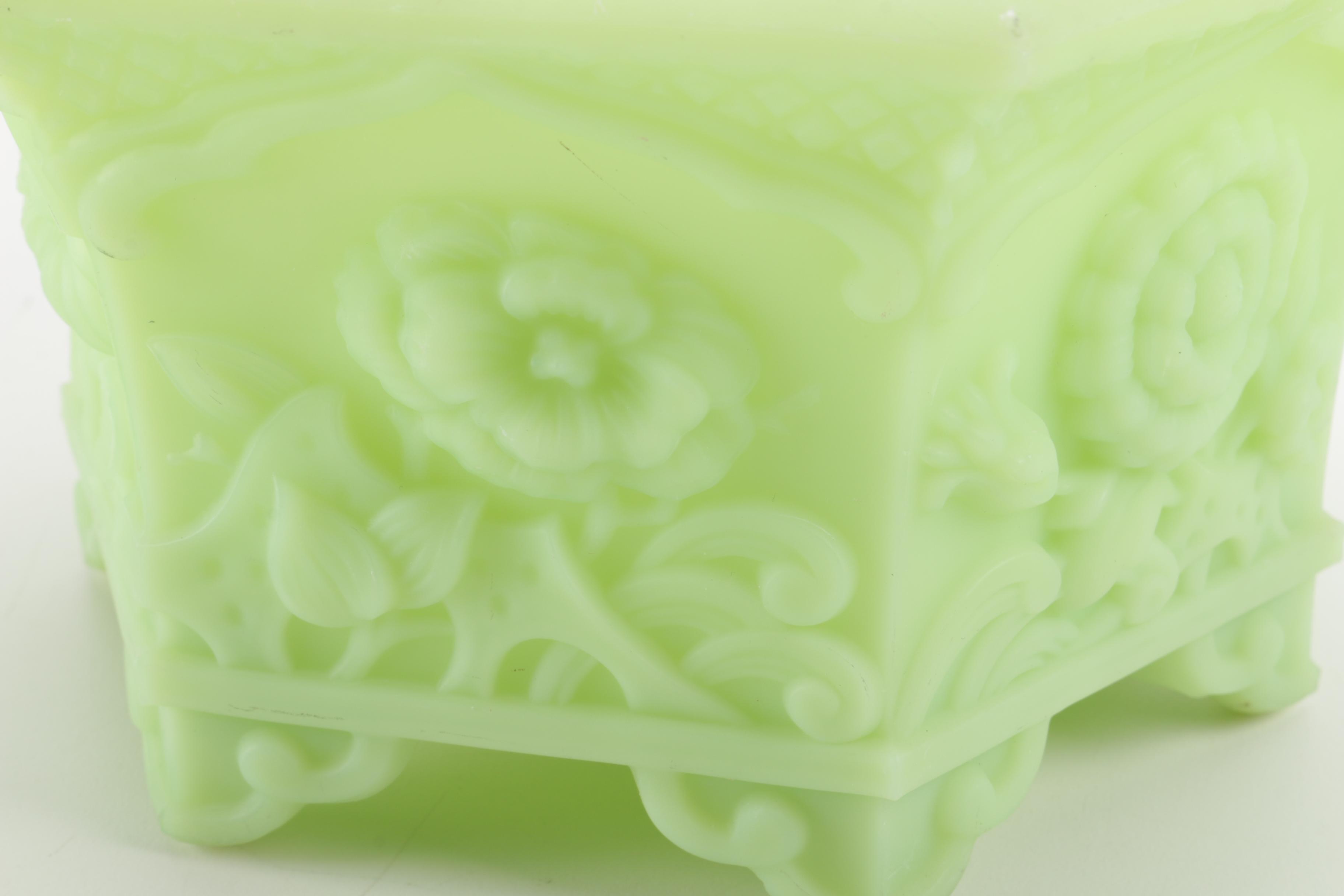 Green Fenton Glass Vessels