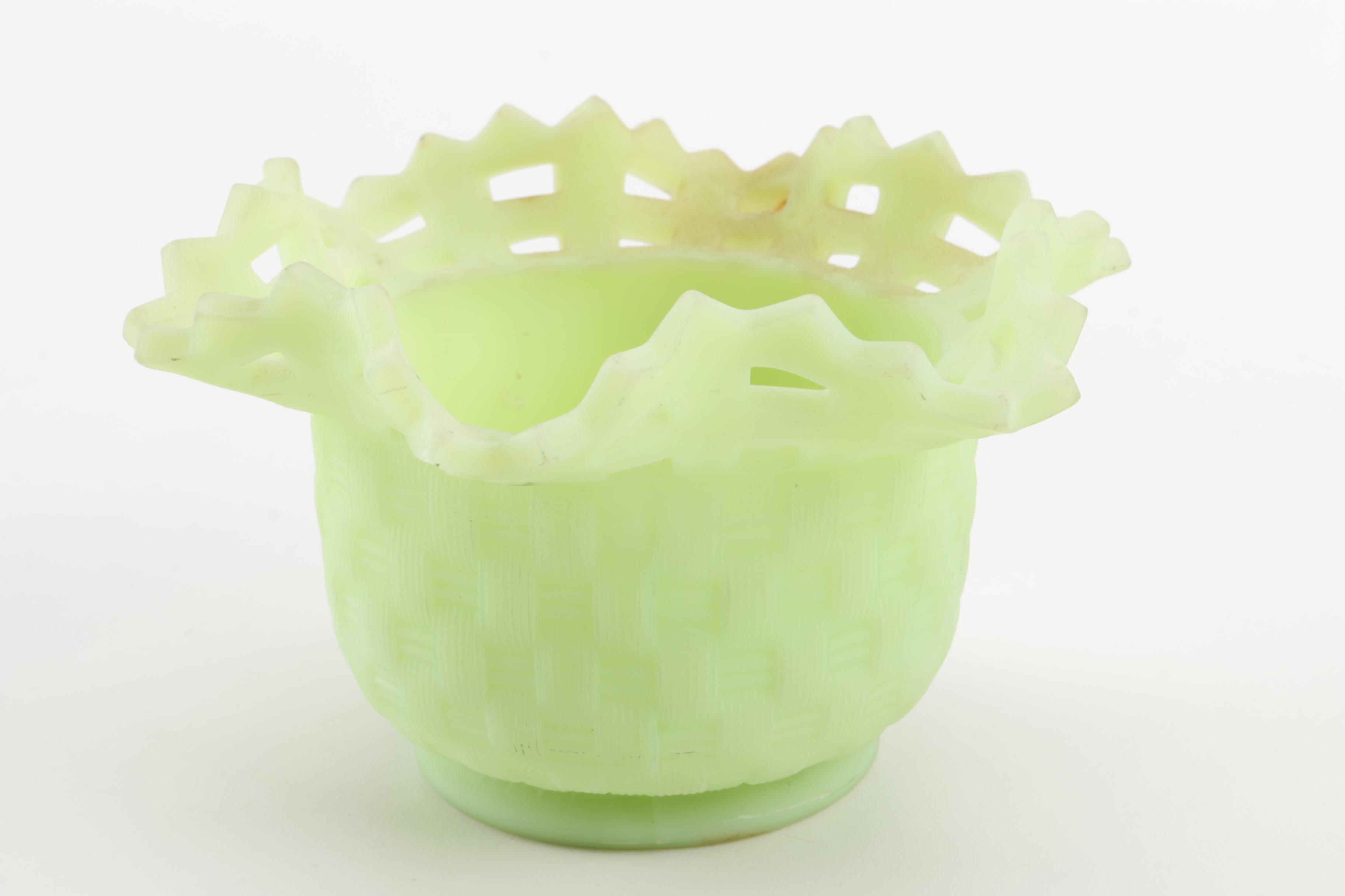 Green Fenton Glass Vessels